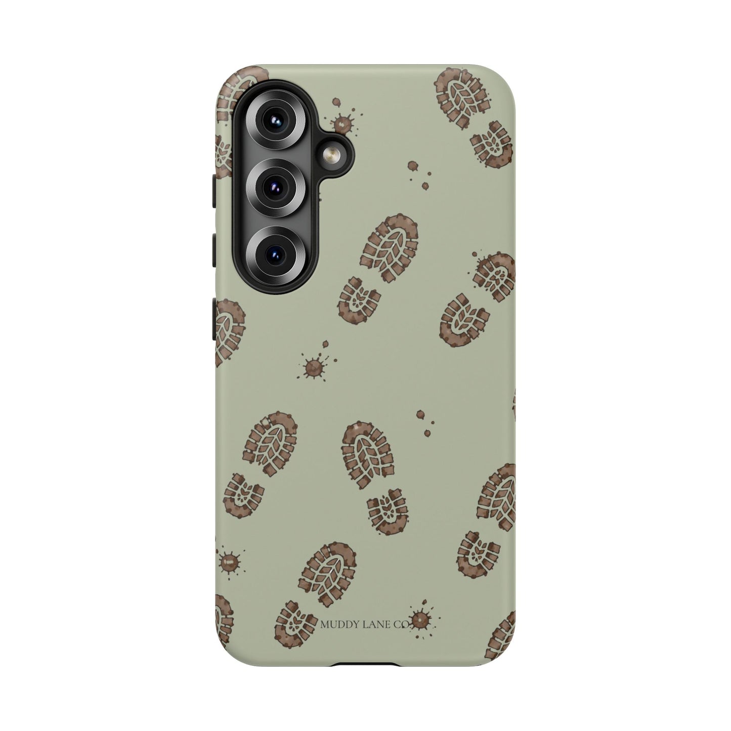 Muddy Boot Print Tough Phone Case in Light Sage Matte