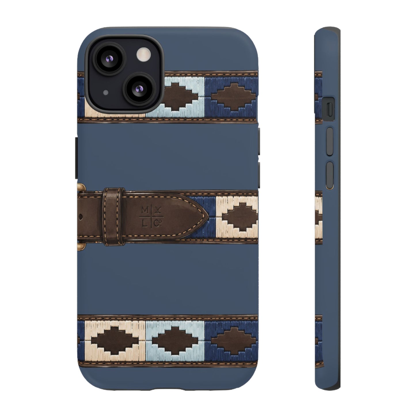 Country Belt Pattern Tough Phone Case in Deep Navy Matte