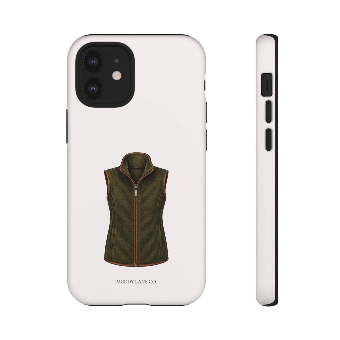 Country Gilet Tough Phone Case in Warm Cream Matte