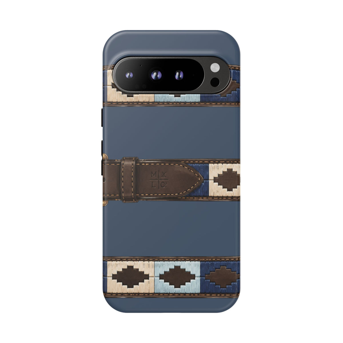 Country Belt Pattern Tough Phone Case in Deep Navy Matte