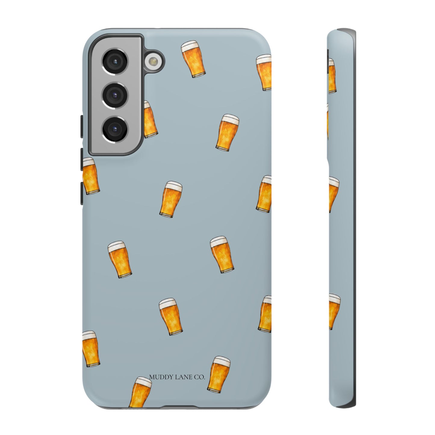 Pint Pattern Tough Phone Case in Dusty Blue Matte