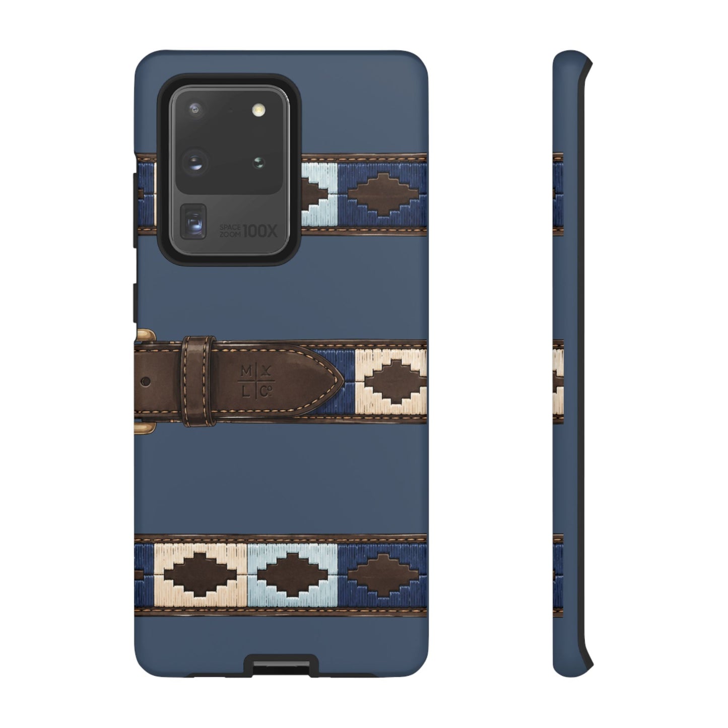 Country Belt Pattern Tough Phone Case in Deep Navy Matte