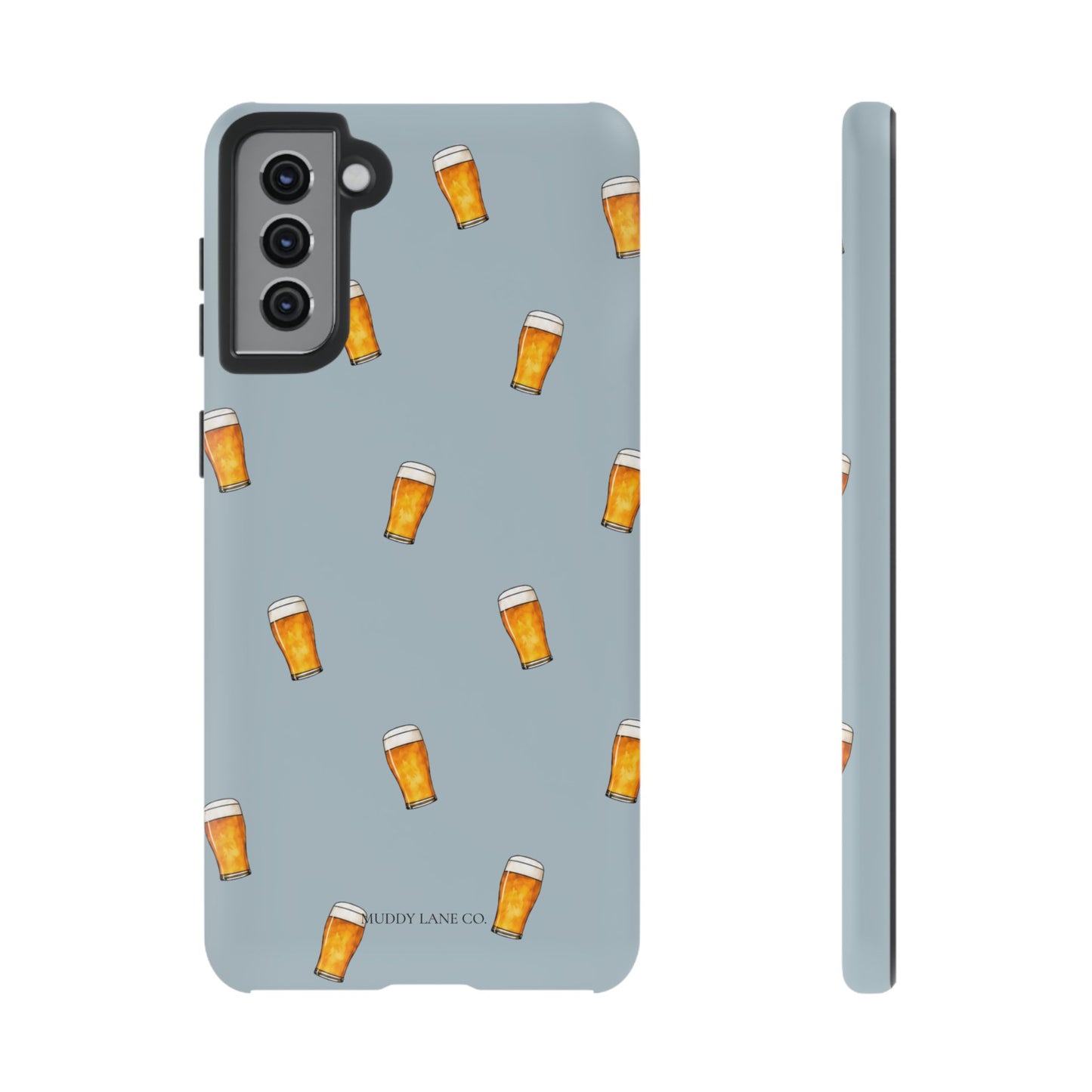 Pint Pattern Tough Phone Case in Dusty Blue Matte