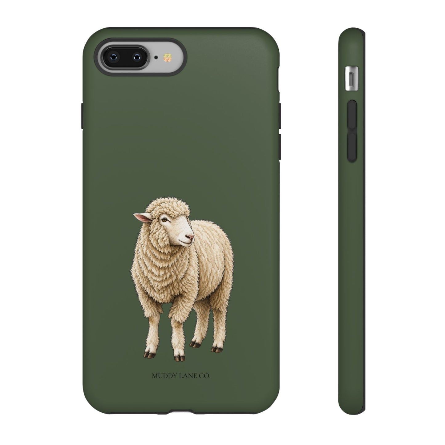 Sheep Tough Phone Case in Forest Green Matte