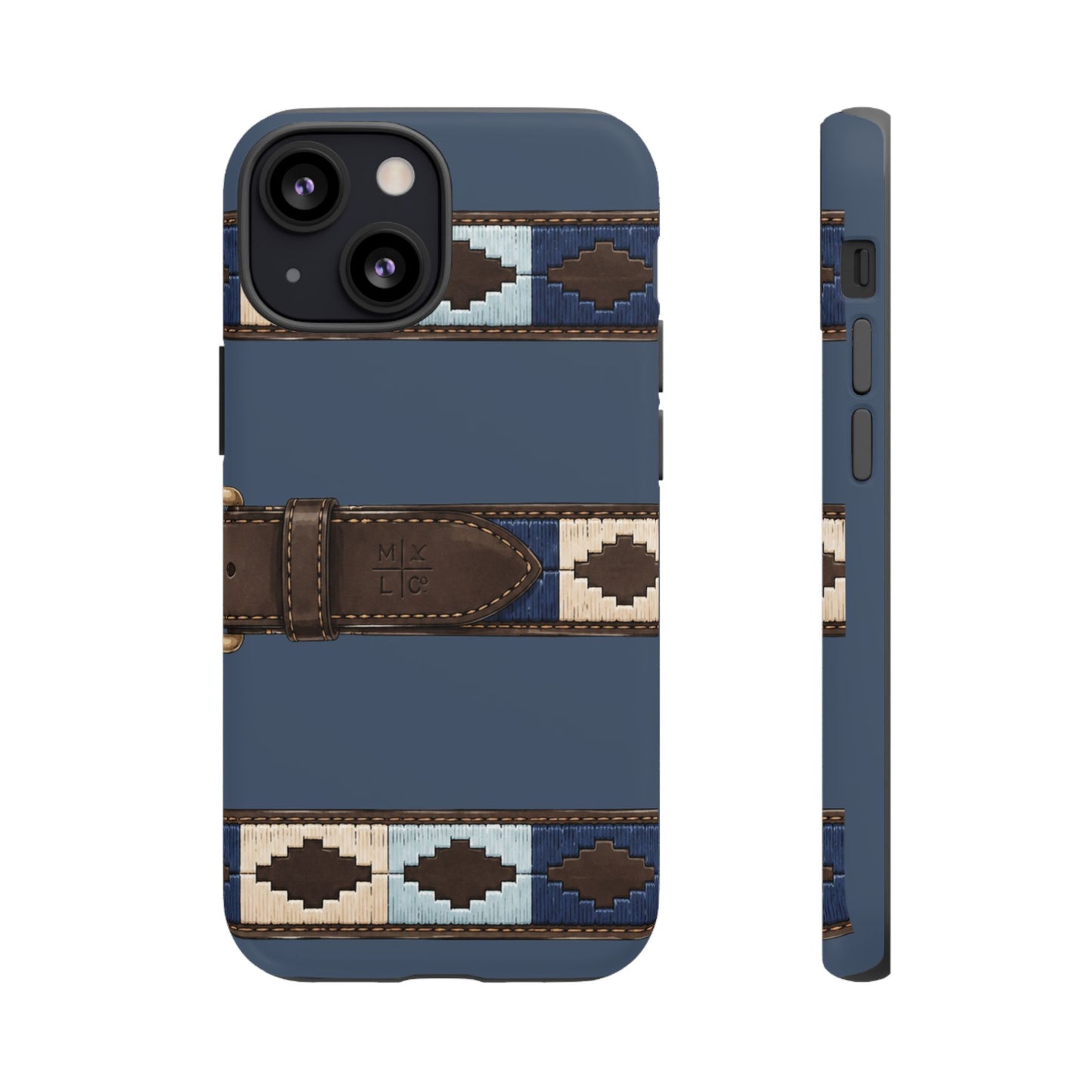 Country Belt Pattern Tough Phone Case in Deep Navy Matte