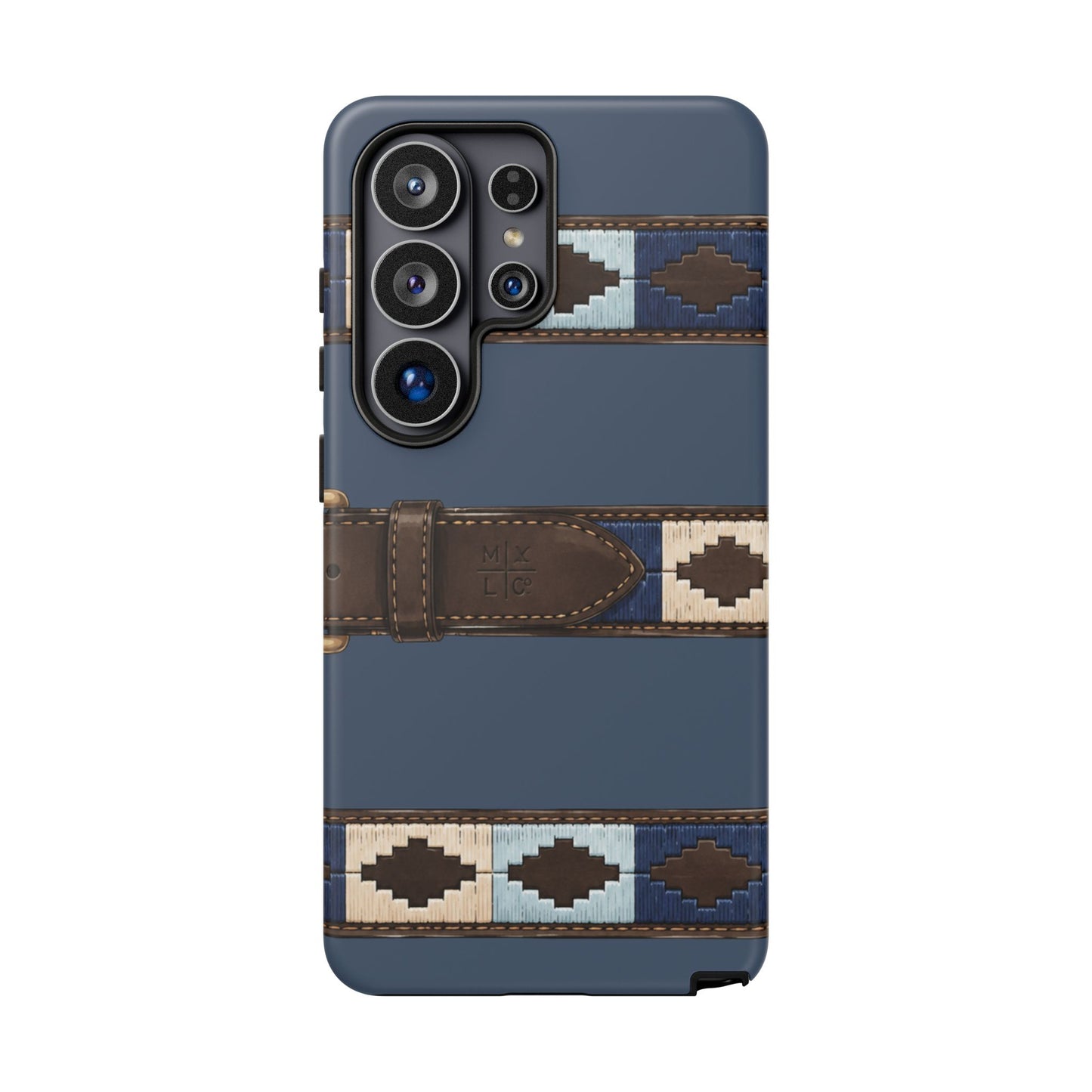 Country Belt Pattern Tough Phone Case in Deep Navy Matte