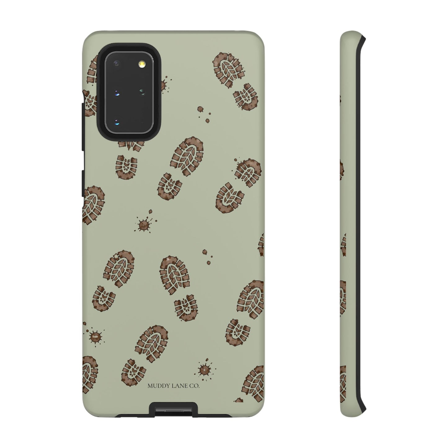 Muddy Boot Print Tough Phone Case in Light Sage Matte