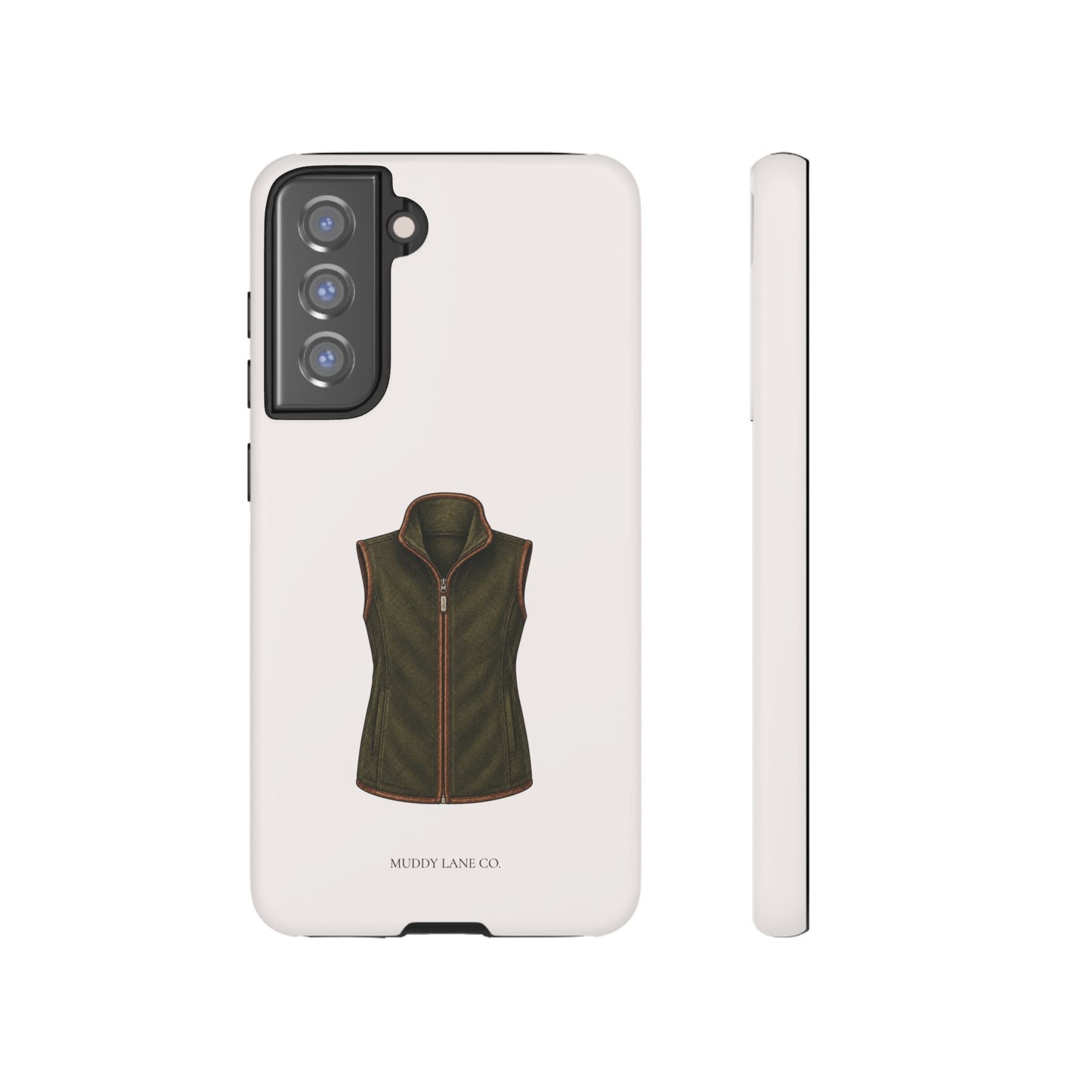 Country Gilet Tough Phone Case in Warm Cream Matte