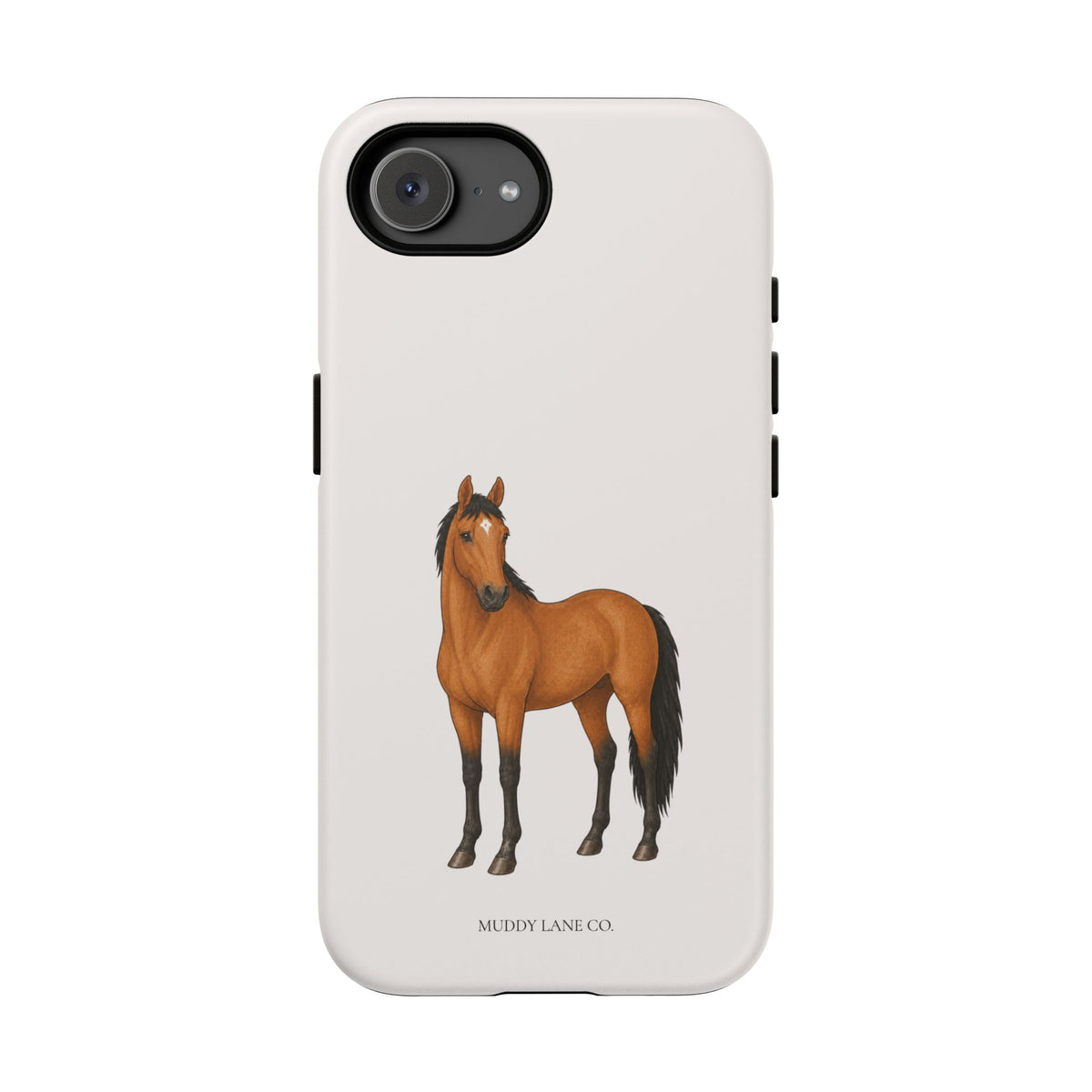 Chestnut Horse Tough Phone Case in Warm Cream Matte
