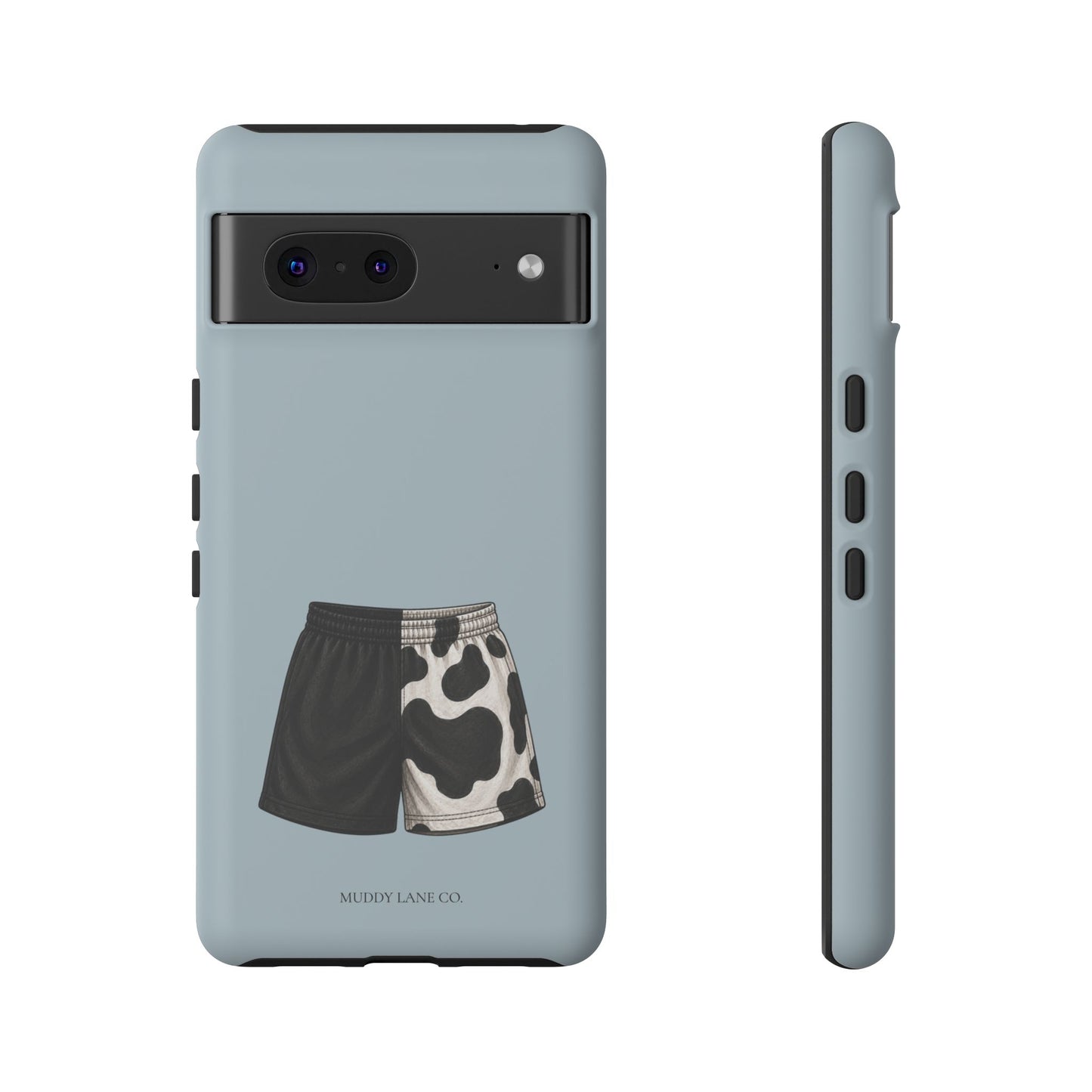 Cow Print Shorts Tough Phone Case in Dusty Blue Matte