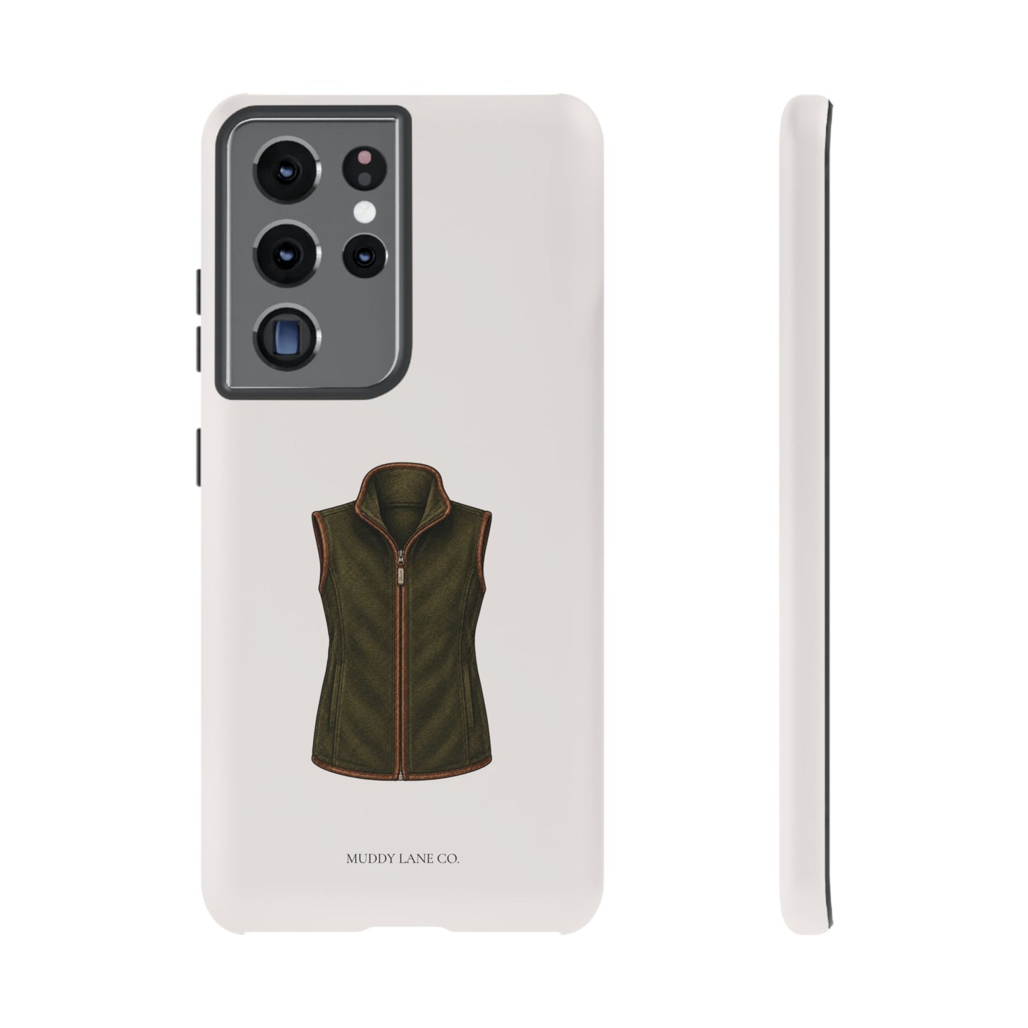 Country Gilet Tough Phone Case in Warm Cream Matte
