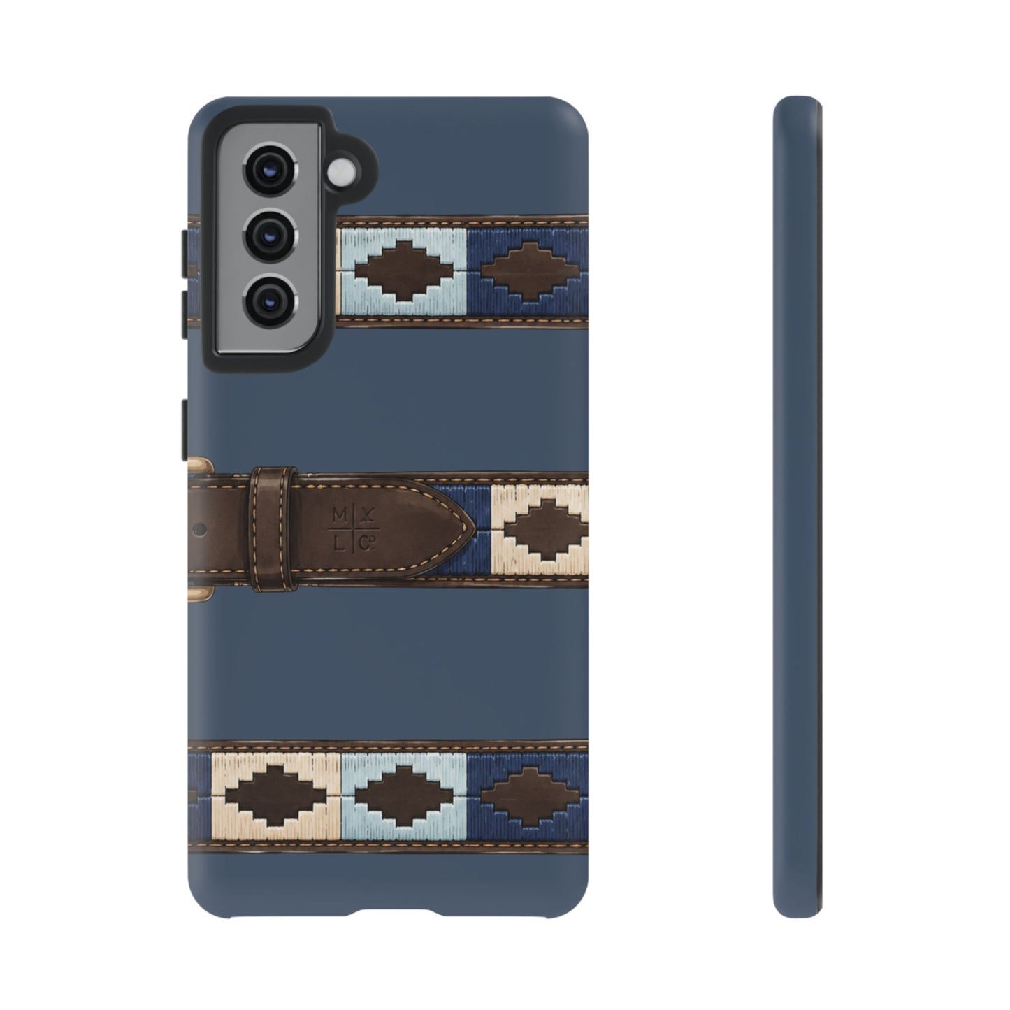 Country Belt Pattern Tough Phone Case in Deep Navy Matte