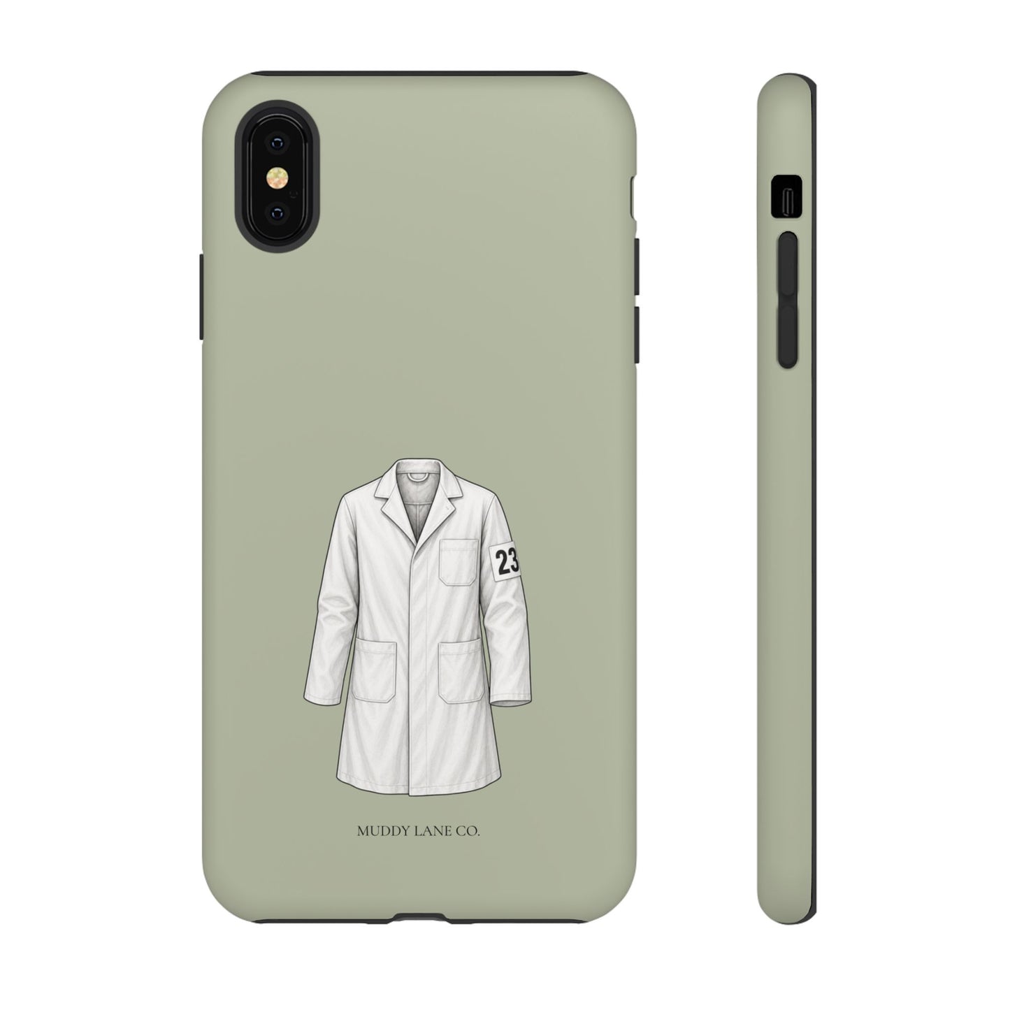 Showing Coat Tough Phone Case in Light Sage Matte