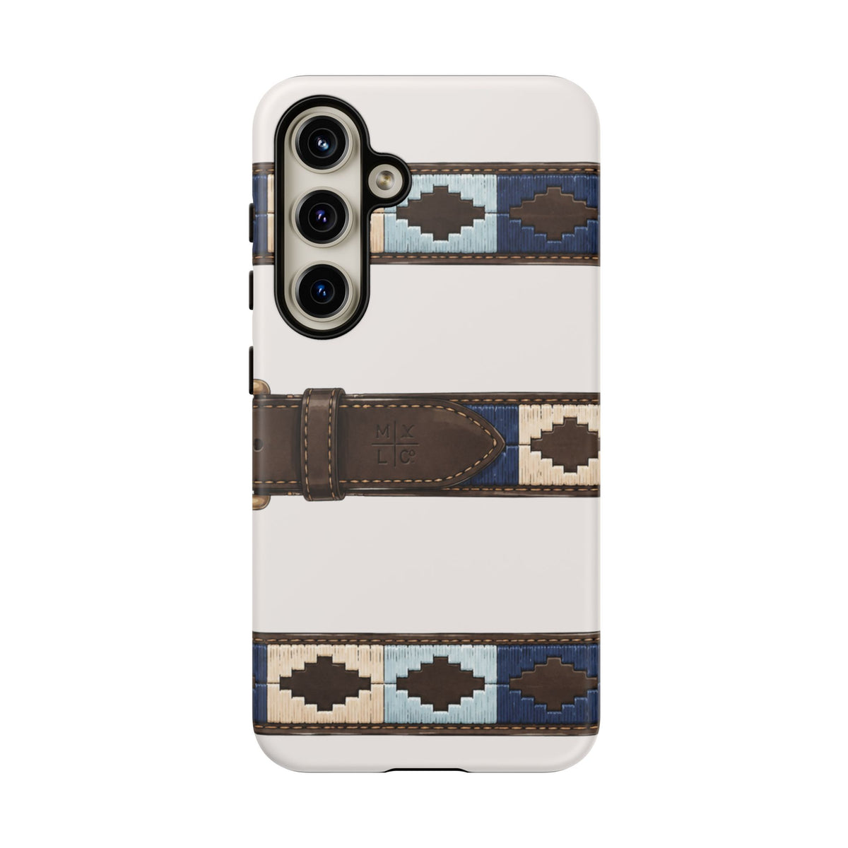 Country Belt Pattern Tough Phone Case in Warm Cream Matte