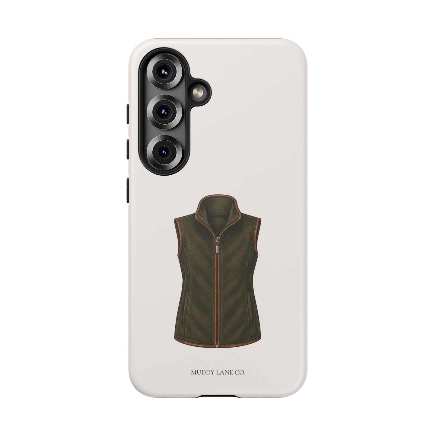 Country Gilet Tough Phone Case in Warm Cream Matte