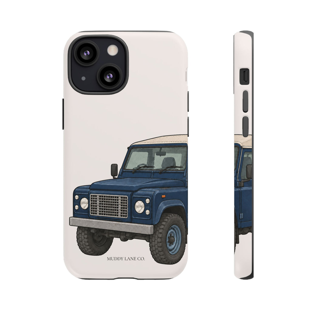 Blue Classic 4x4 Close-Up Tough Phone Case in Warm Cream Matte