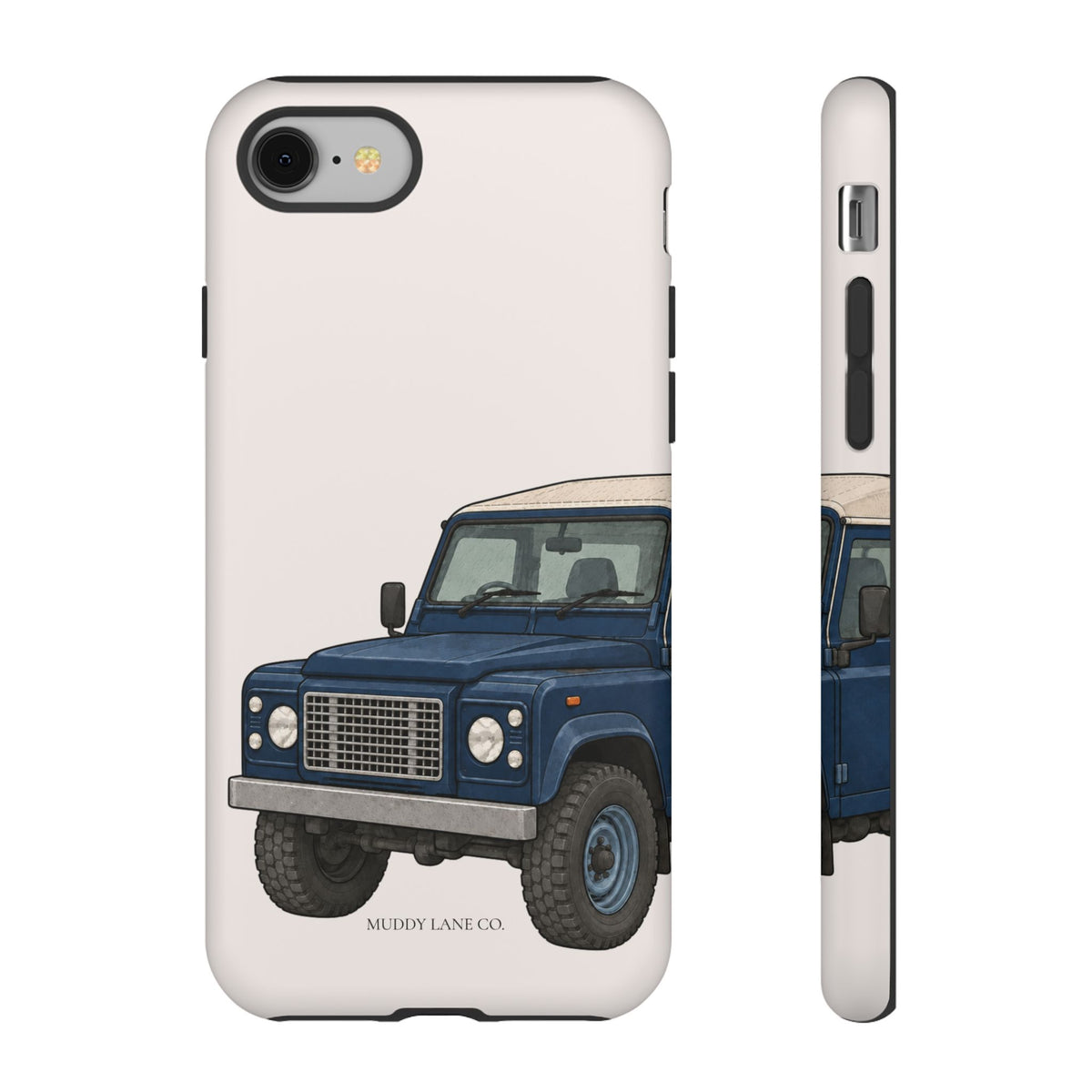 Blue Classic 4x4 Close-Up phone case in Warm Cream by Muddy Lane Co, photo 2