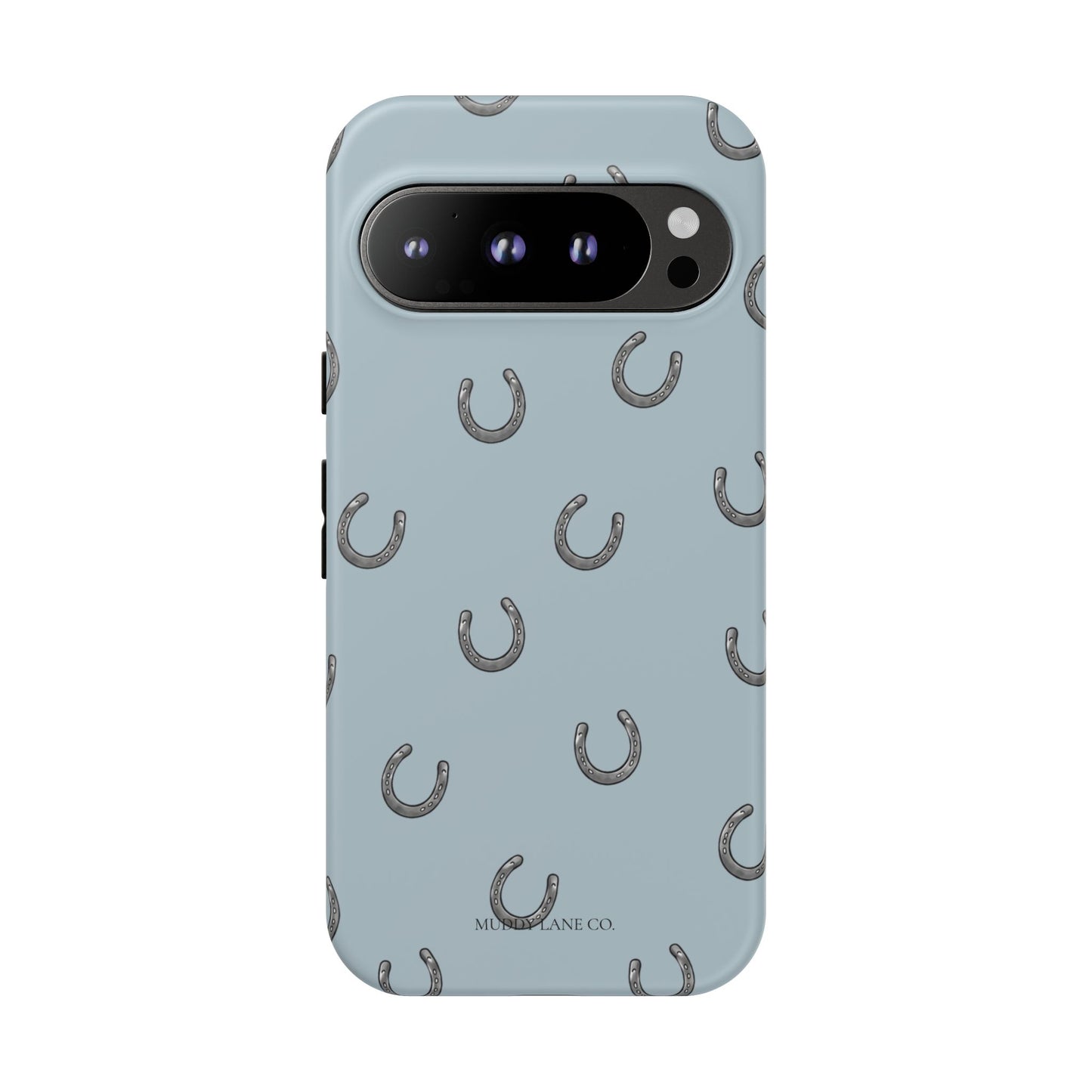 Horseshoe Pattern Tough Phone Case in Dusty Blue Matte