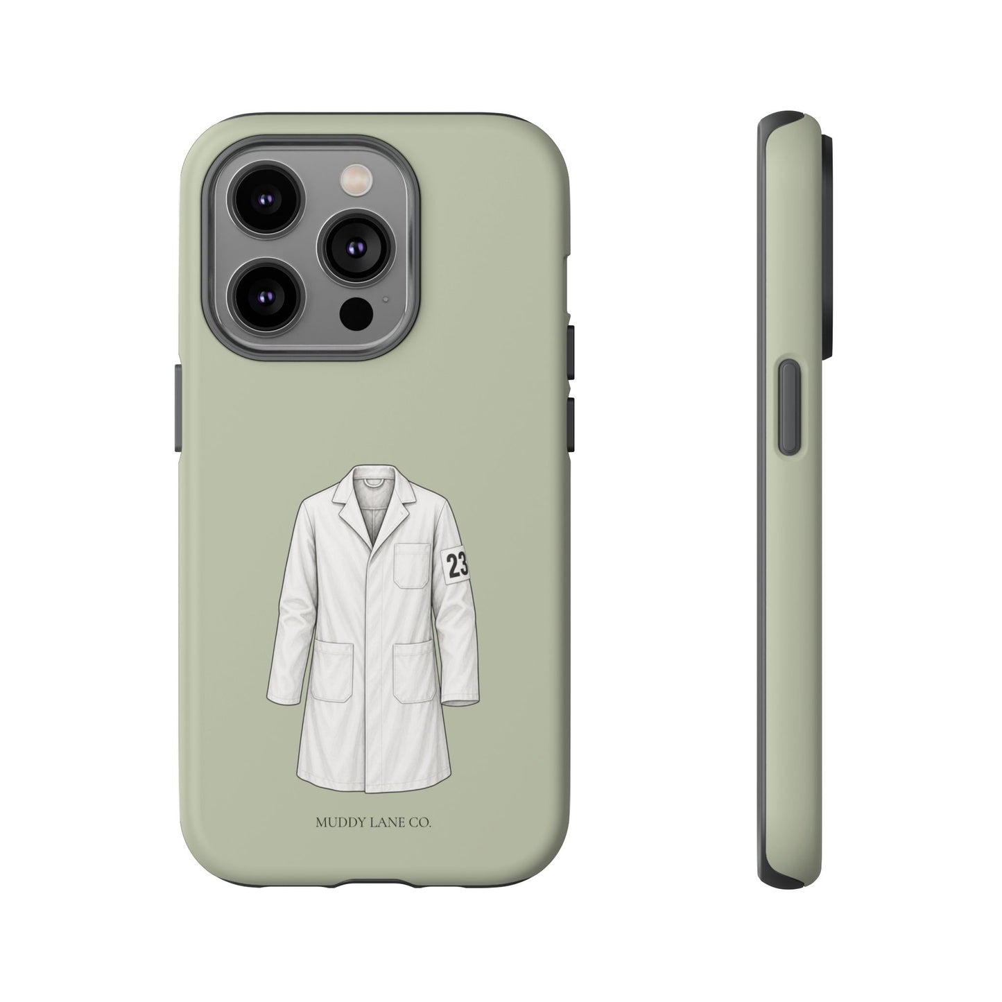 Showing Coat Tough Phone Case in Light Sage Matte