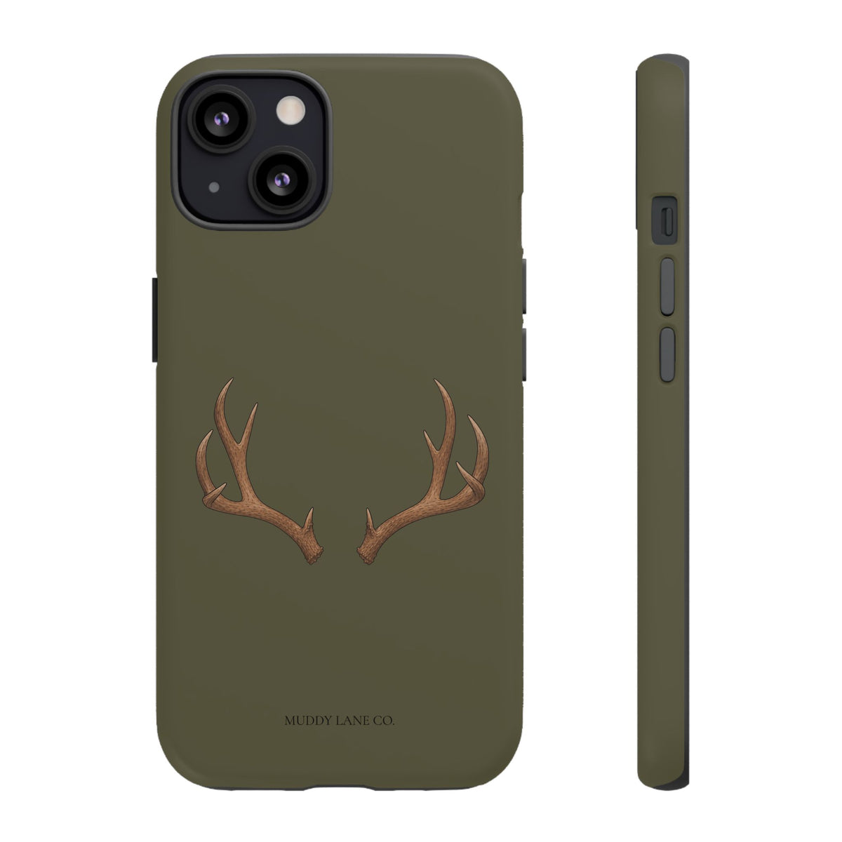 Antlers Tough Phone Case in Muddy Green Matte