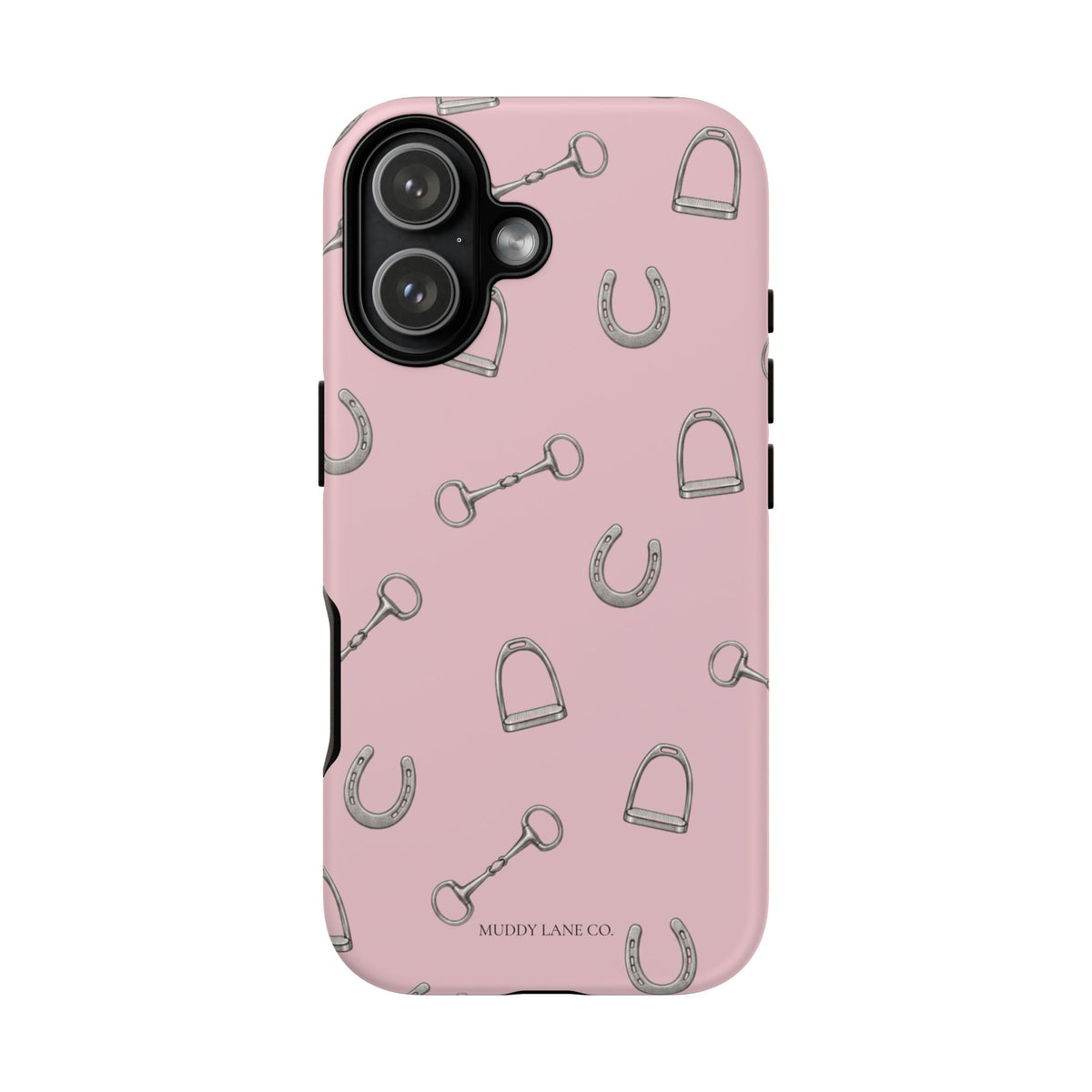 Tack Room Pattern Tough Phone Case in Soft Rosette Pink Matte