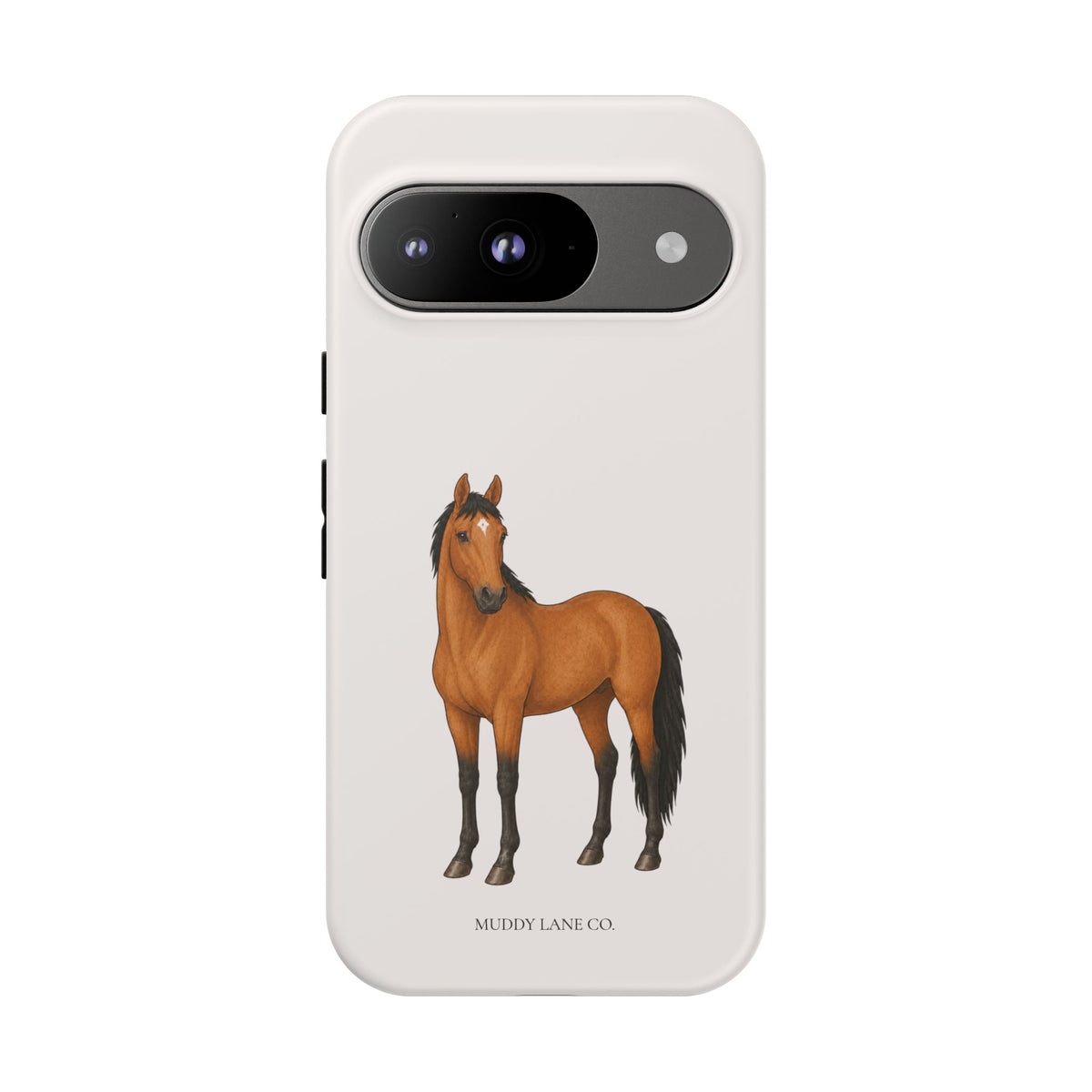 Chestnut Horse Tough Phone Case in Warm Cream Matte