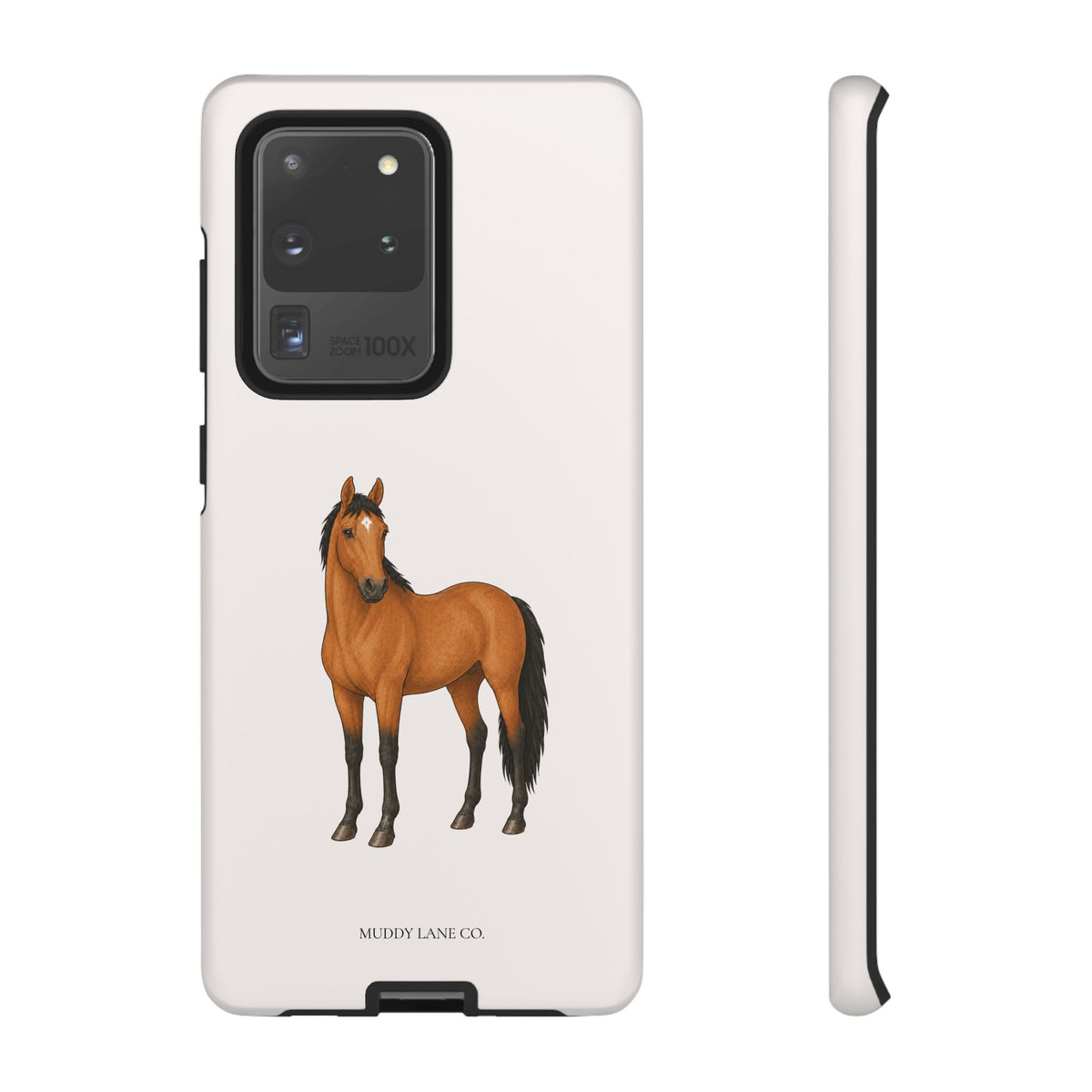 Chestnut Horse Tough Phone Case in Warm Cream Matte