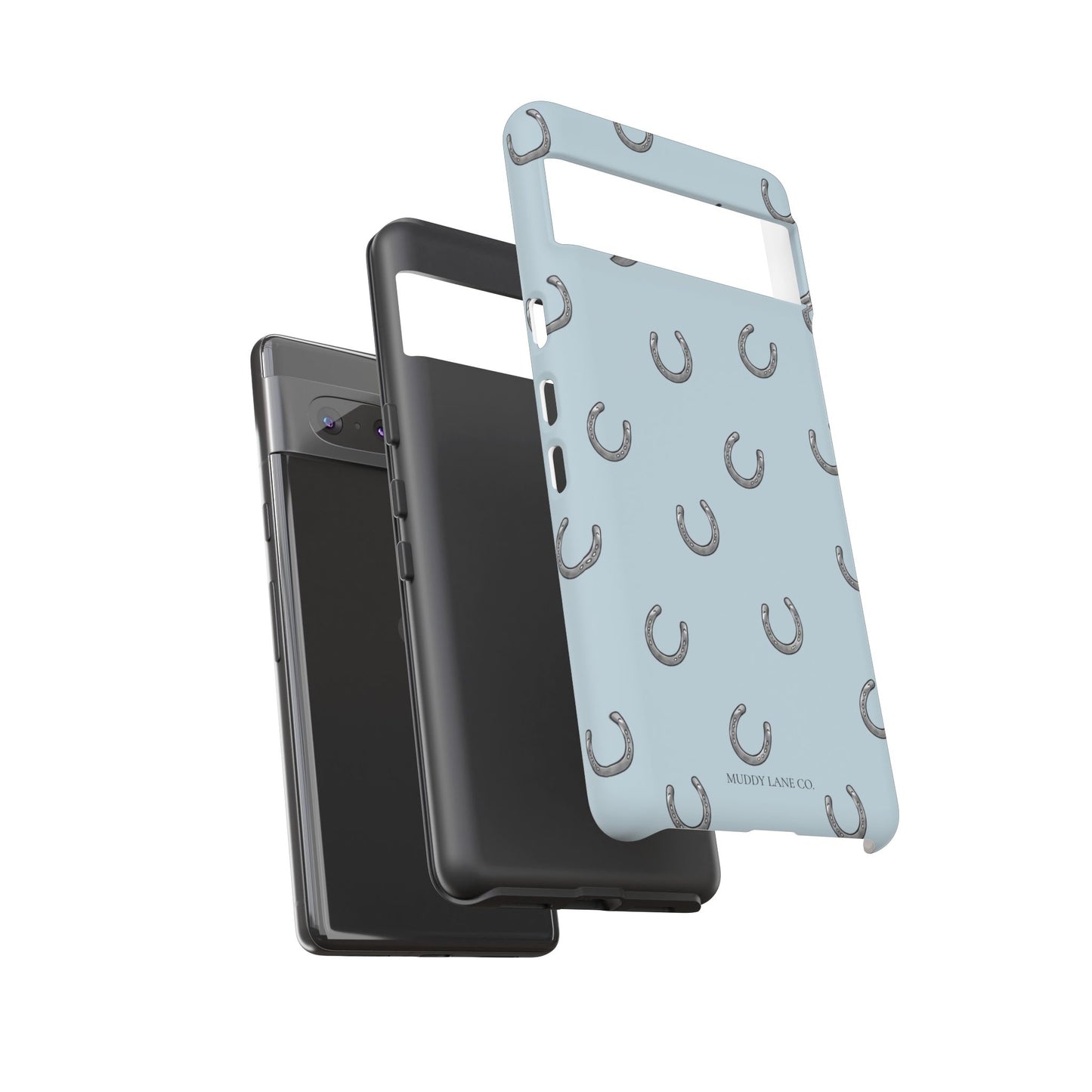 Horseshoe Pattern Tough Phone Case in Dusty Blue Matte