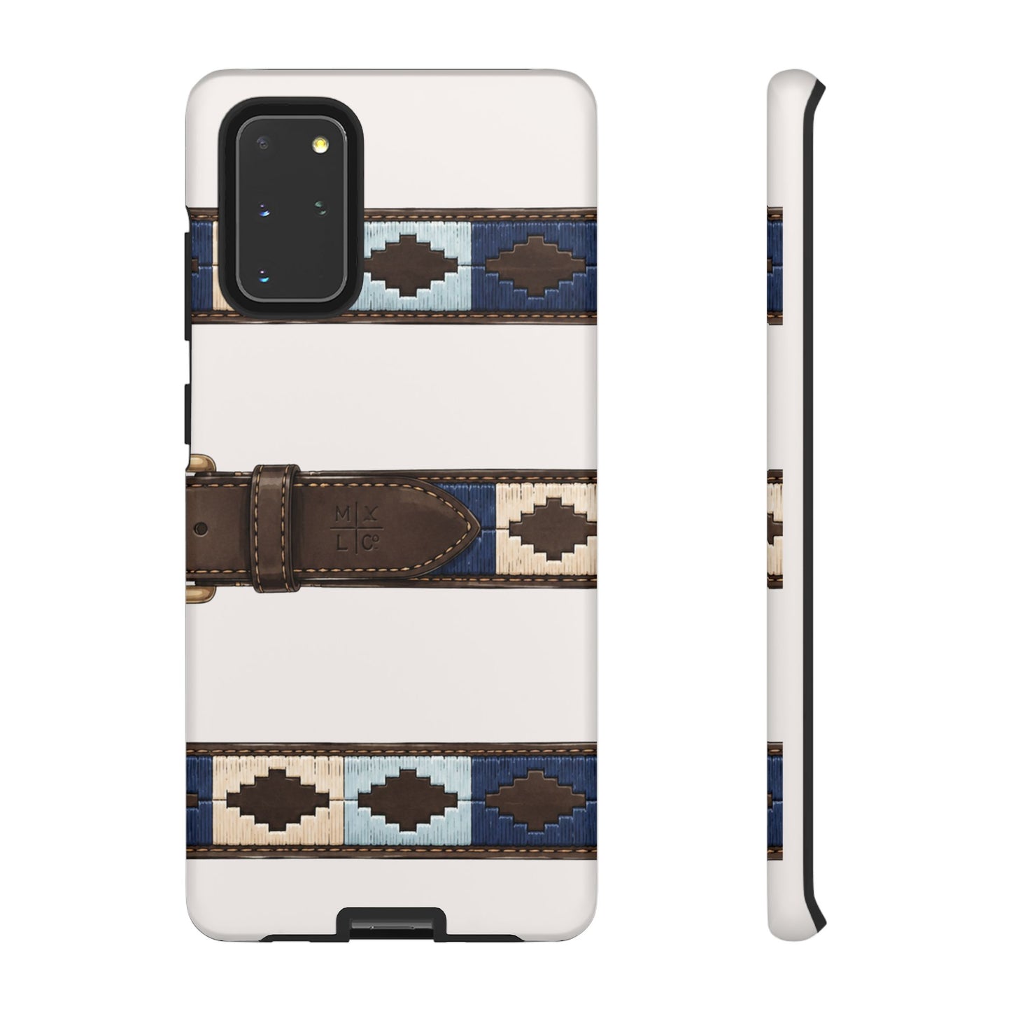 Country Belt Pattern Tough Phone Case in Warm Cream Matte
