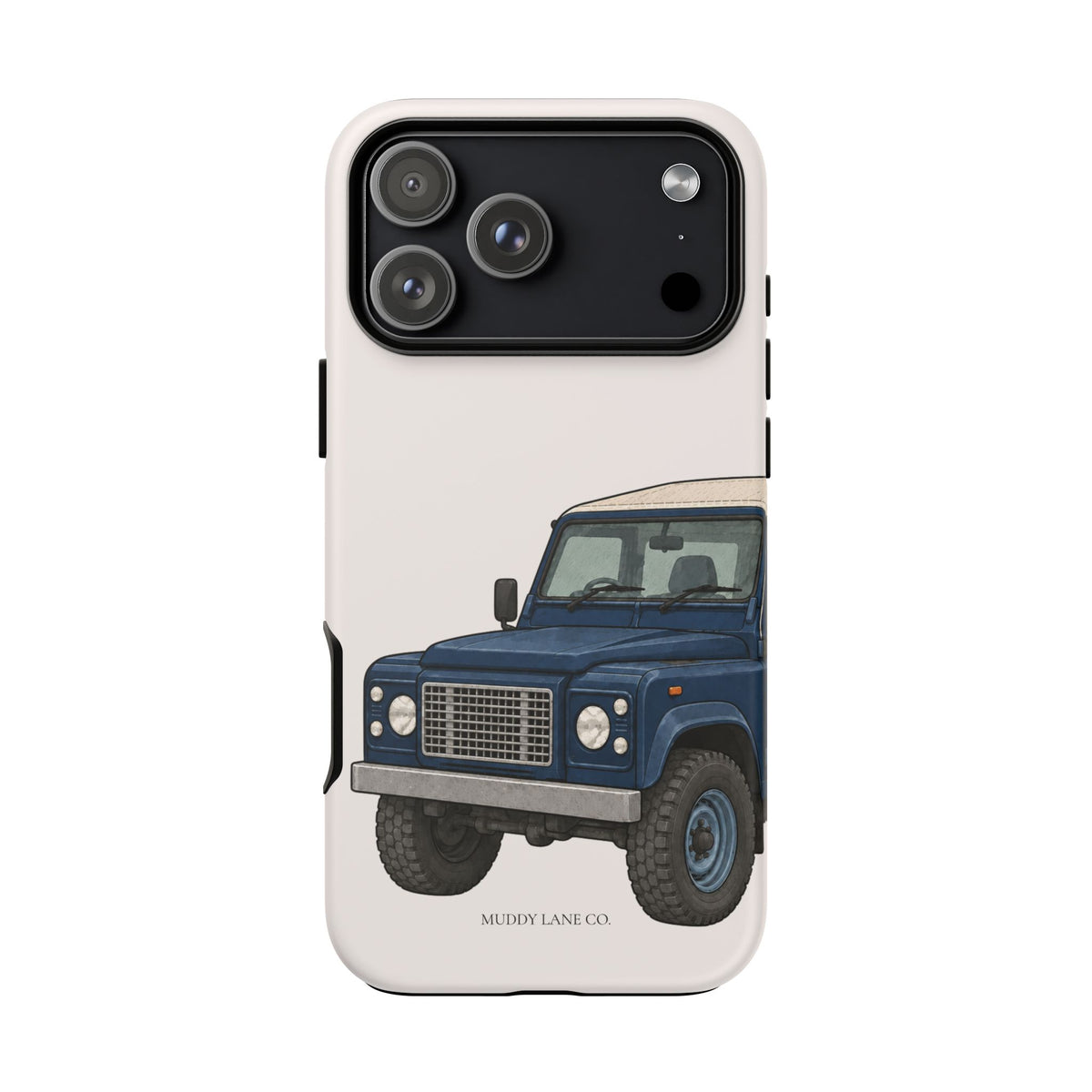 Blue Classic 4x4 Close-Up Tough Phone Case in Warm Cream Matte
