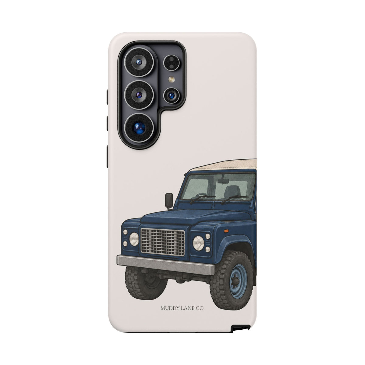 Blue Classic 4x4 Close-Up Tough Phone Case in Warm Cream Matte