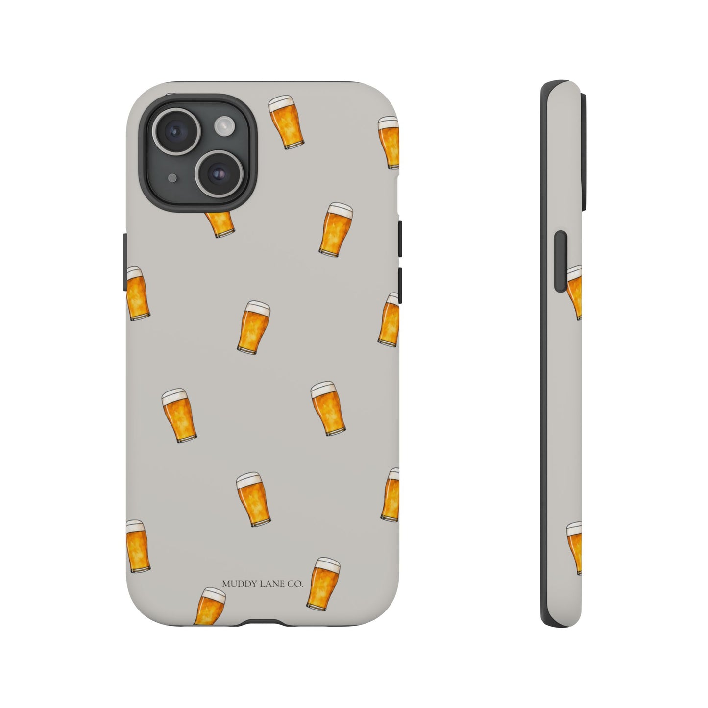 Pint Pattern Tough Phone Case in Soft Grey Matte