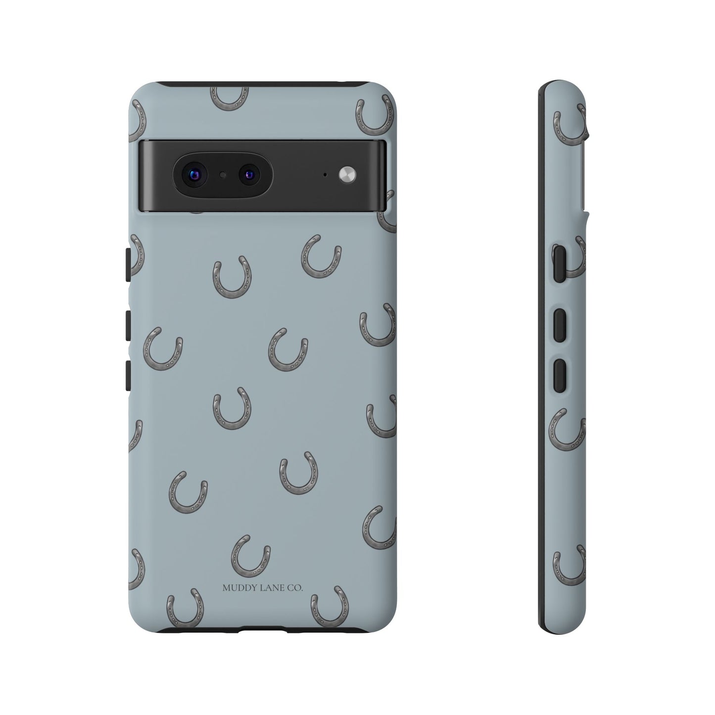 Horseshoe Pattern Tough Phone Case in Dusty Blue Matte