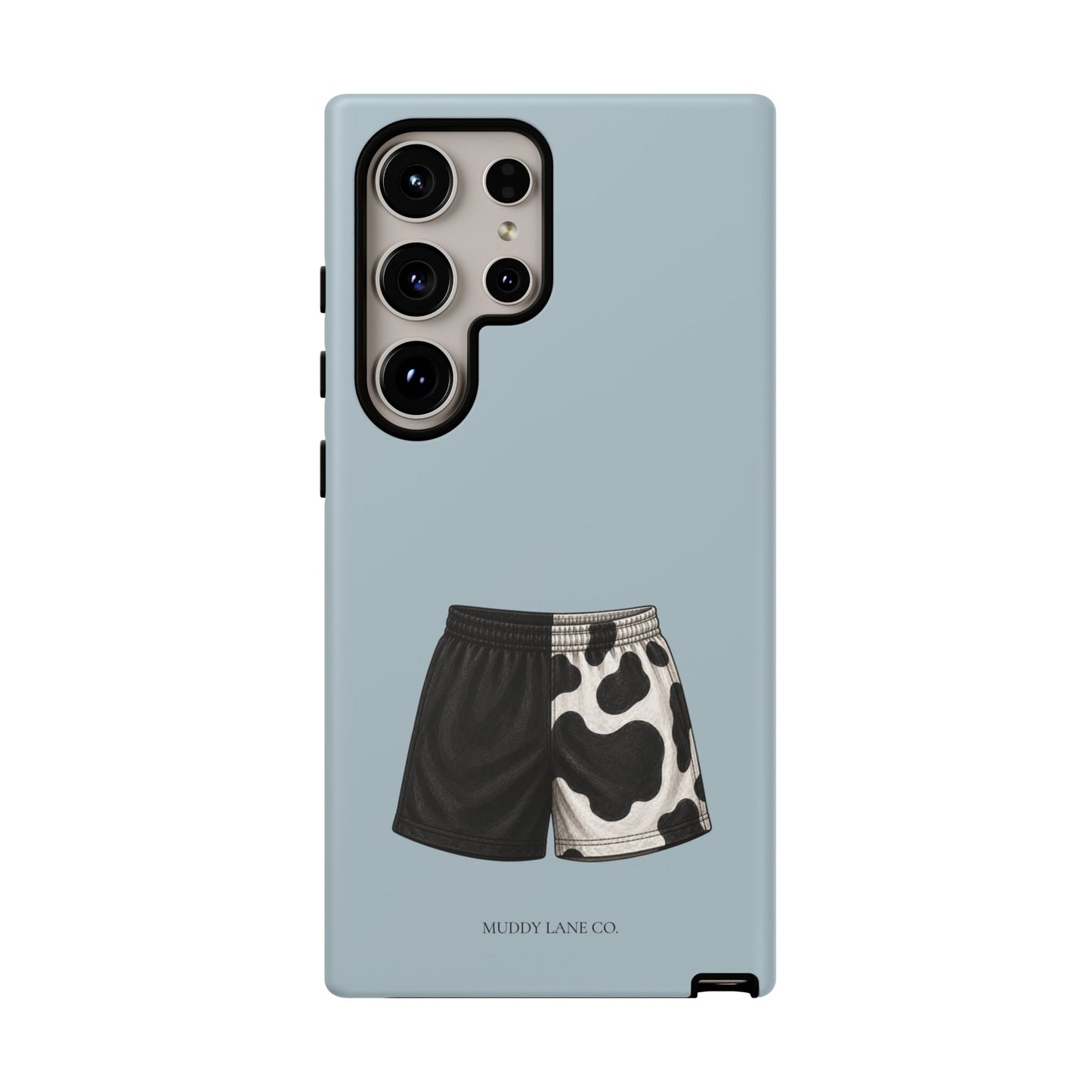Cow Print Shorts Tough Phone Case in Dusty Blue Matte