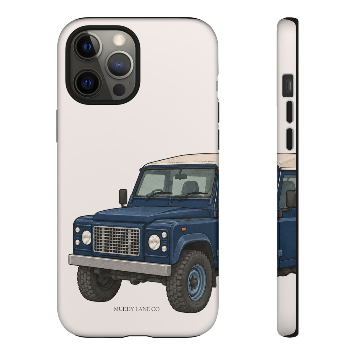 Blue Classic 4x4 Close-Up Tough Phone Case in Warm Cream Matte