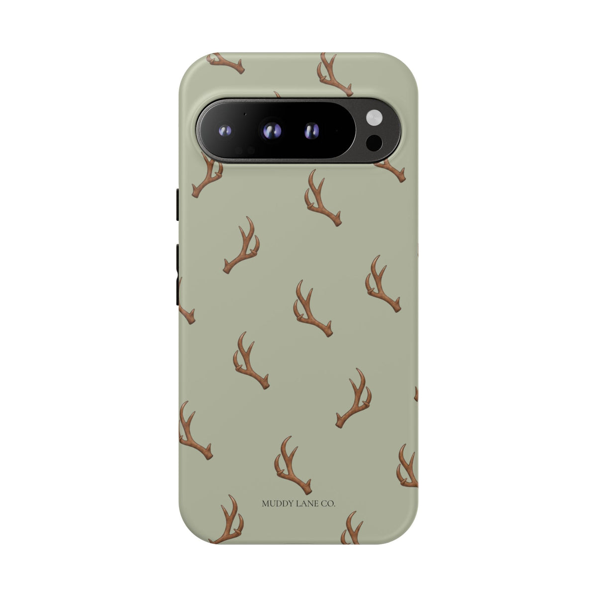 Antler Pattern Tough Phone Case in Light Sage Matte
