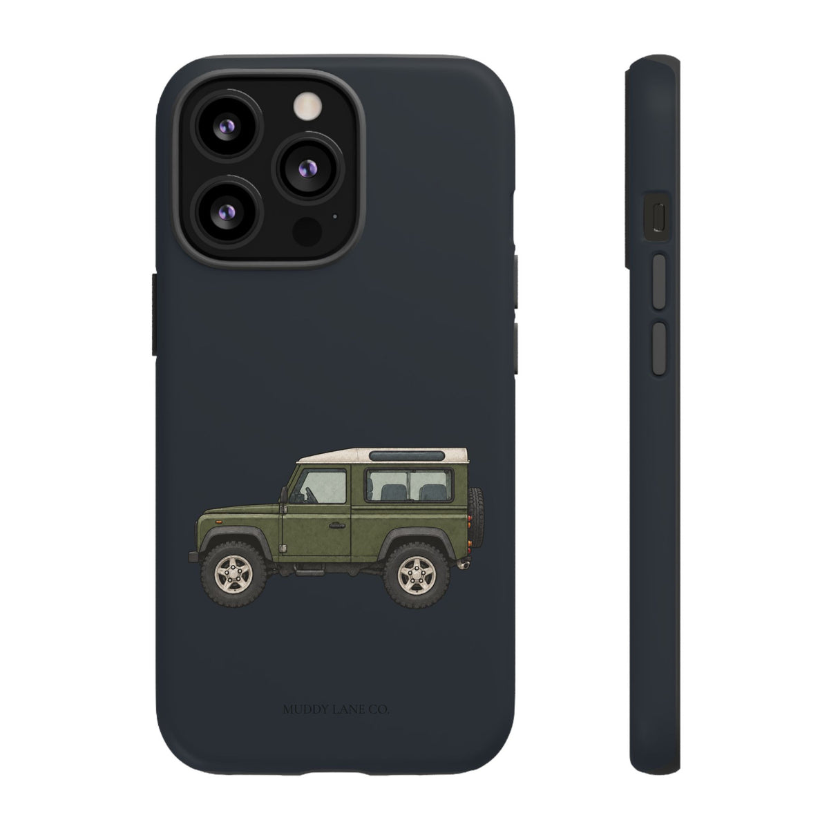 Green Classic 4x4 Tough Phone Case in Charcoal Navy Matte
