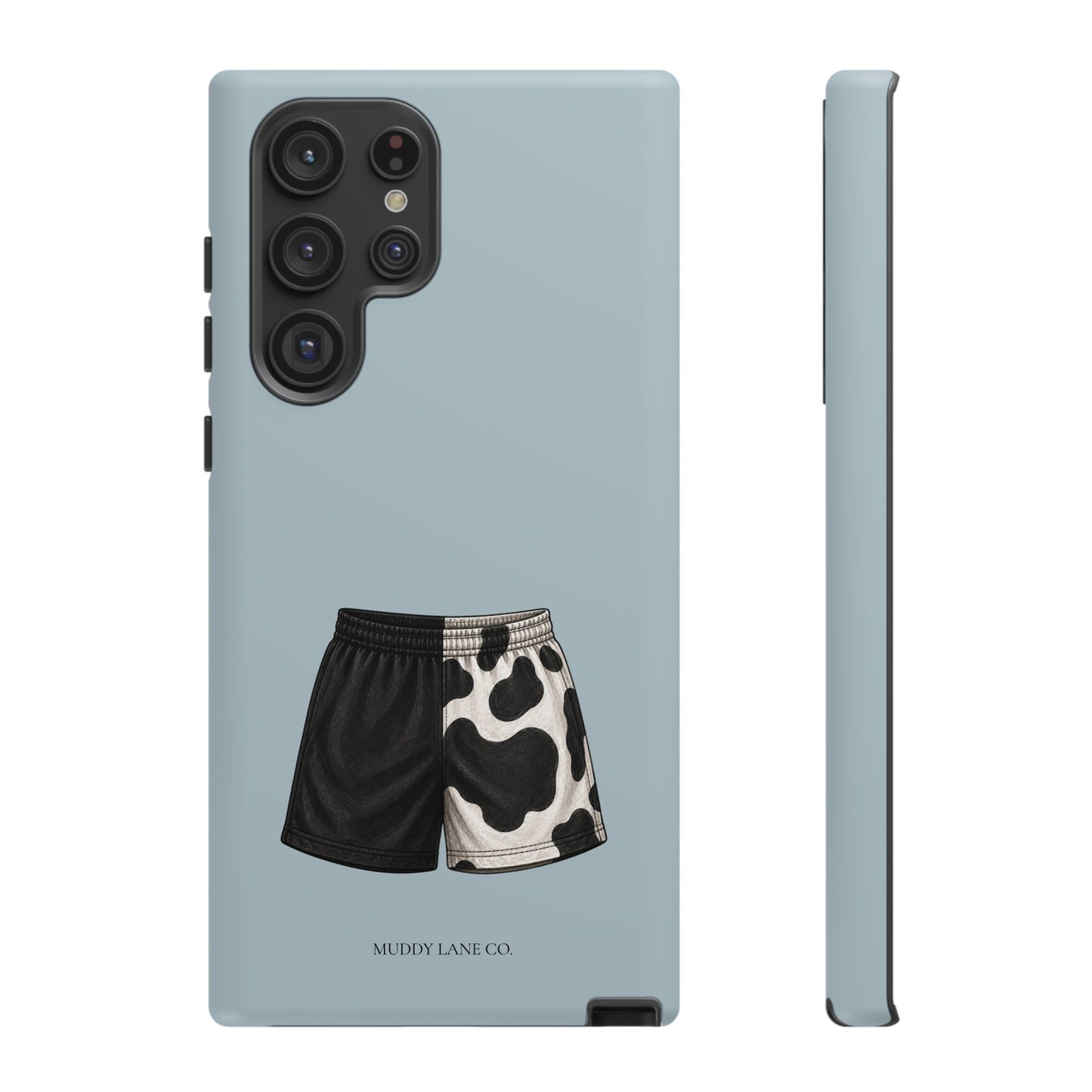 Cow Print Shorts Tough Phone Case in Dusty Blue Matte