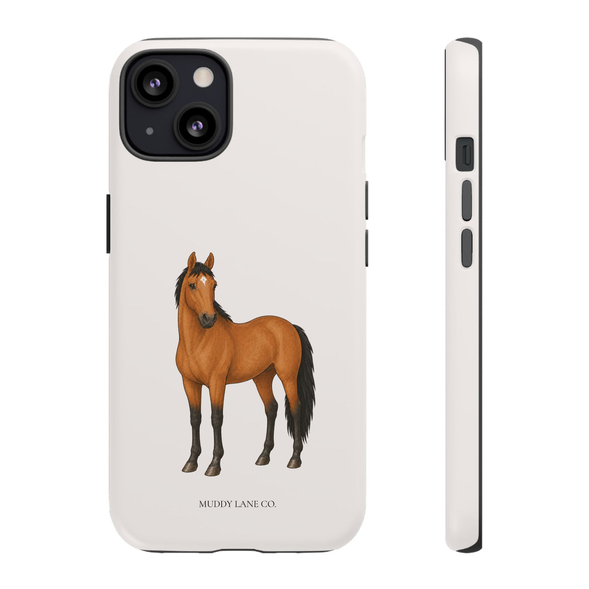 Chestnut Horse Tough Phone Case in Warm Cream Matte