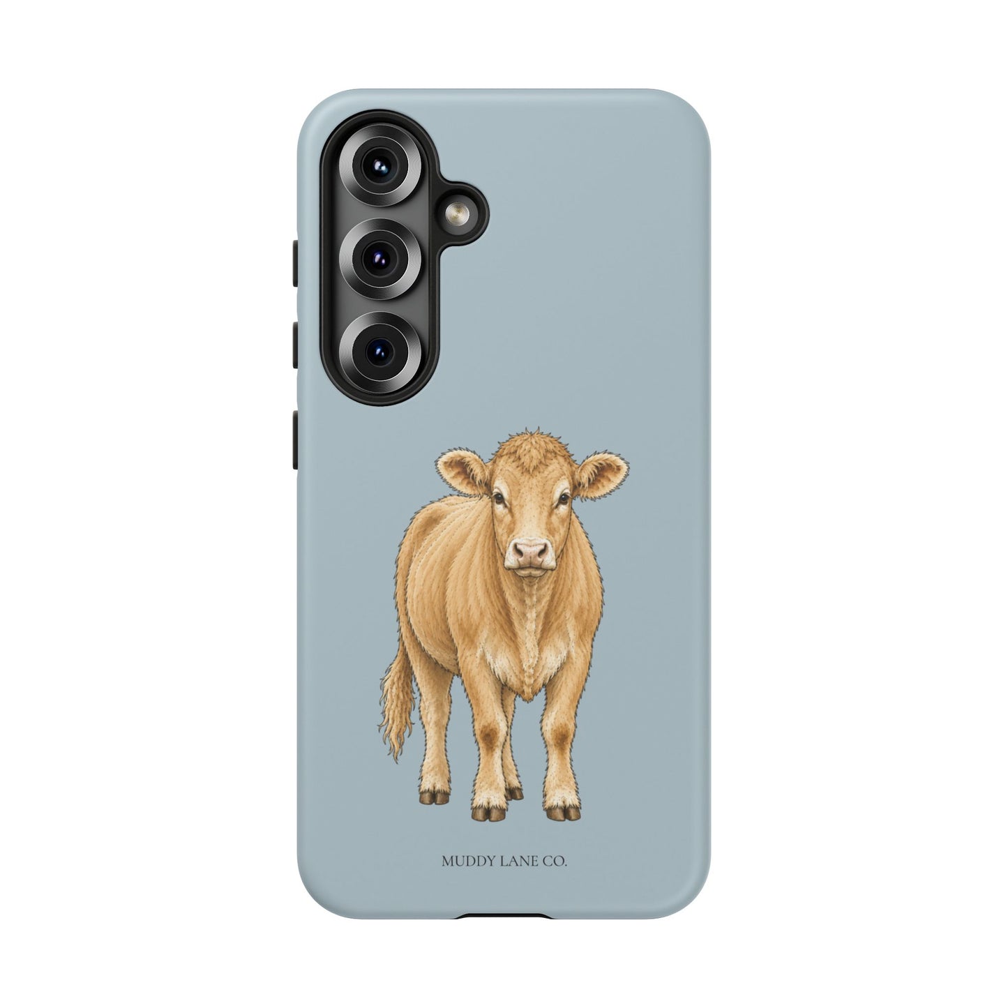 Farm Cow Tough Phone Case in Dusty Blue Matte