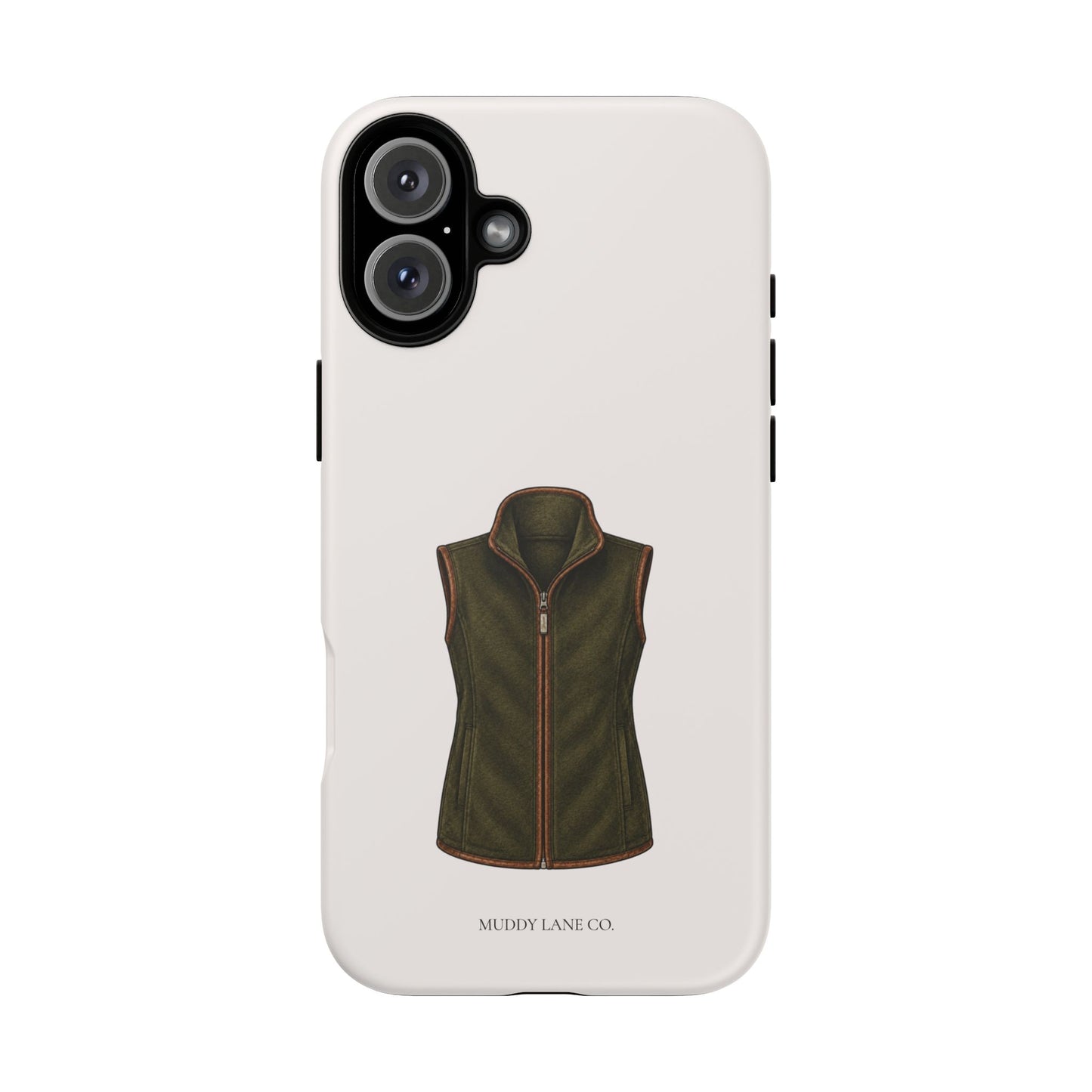 Country Gilet Tough Phone Case in Warm Cream Matte