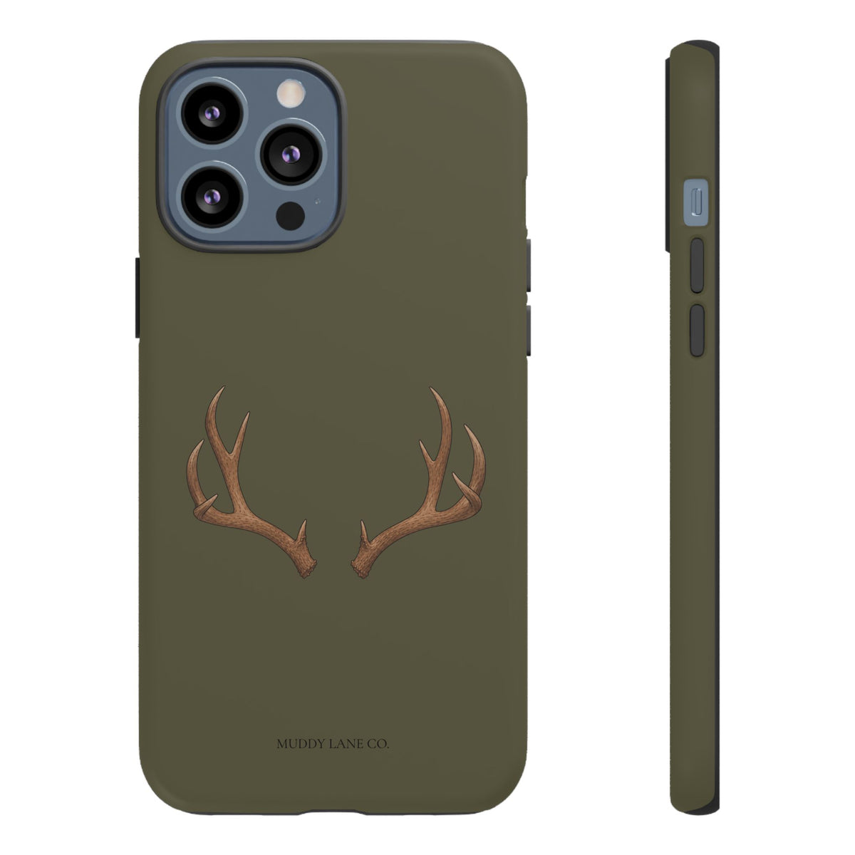 Antlers Tough Phone Case in Muddy Green Matte