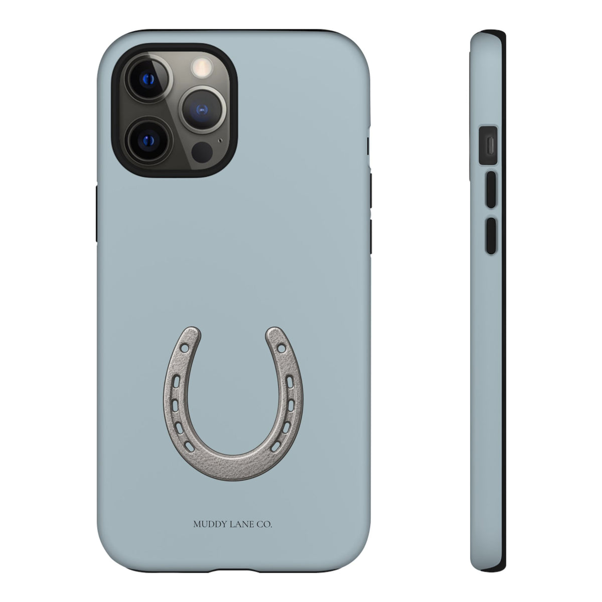 Horseshoe Tough Phone Case in Dusty Blue Matte