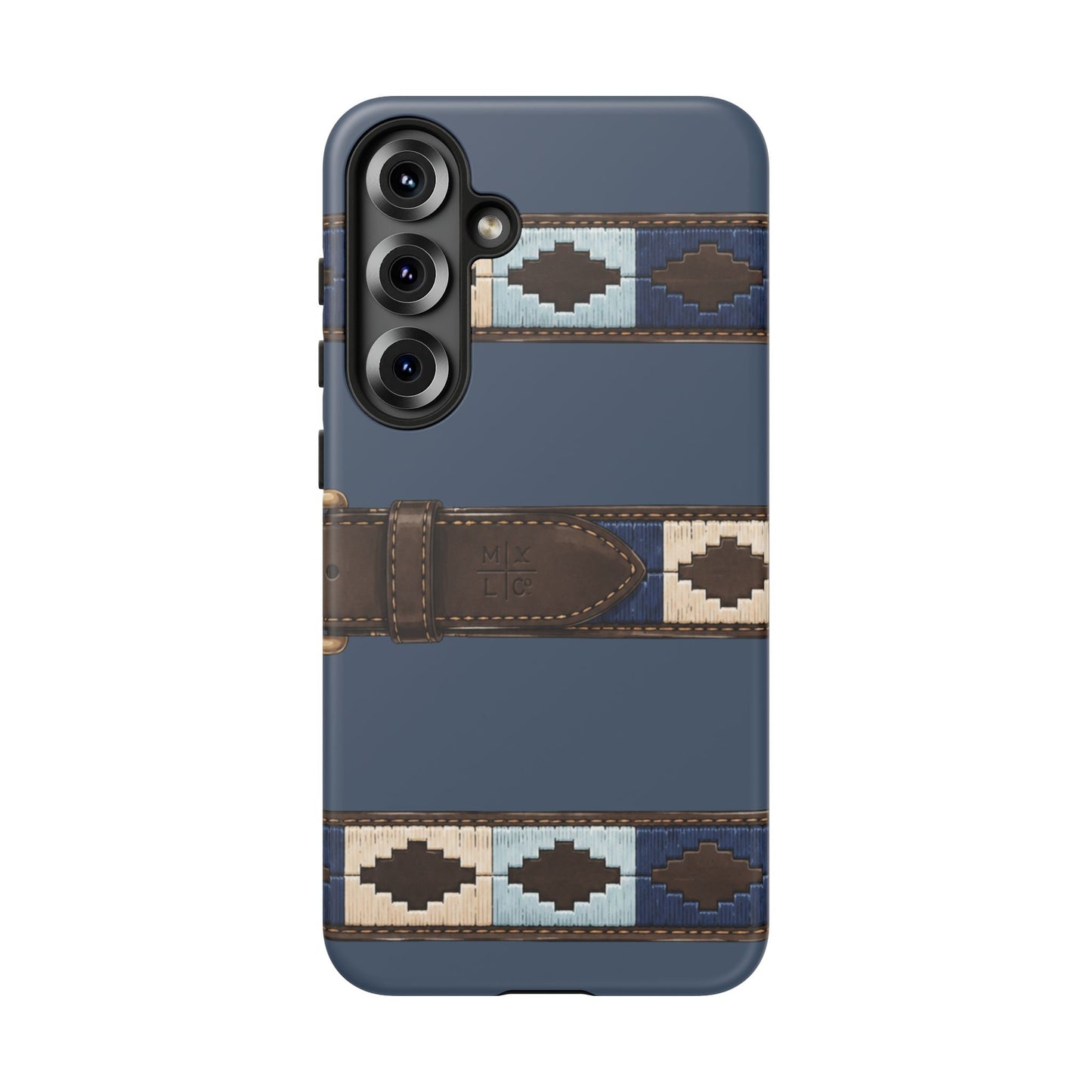 Country Belt Pattern Tough Phone Case in Deep Navy Matte
