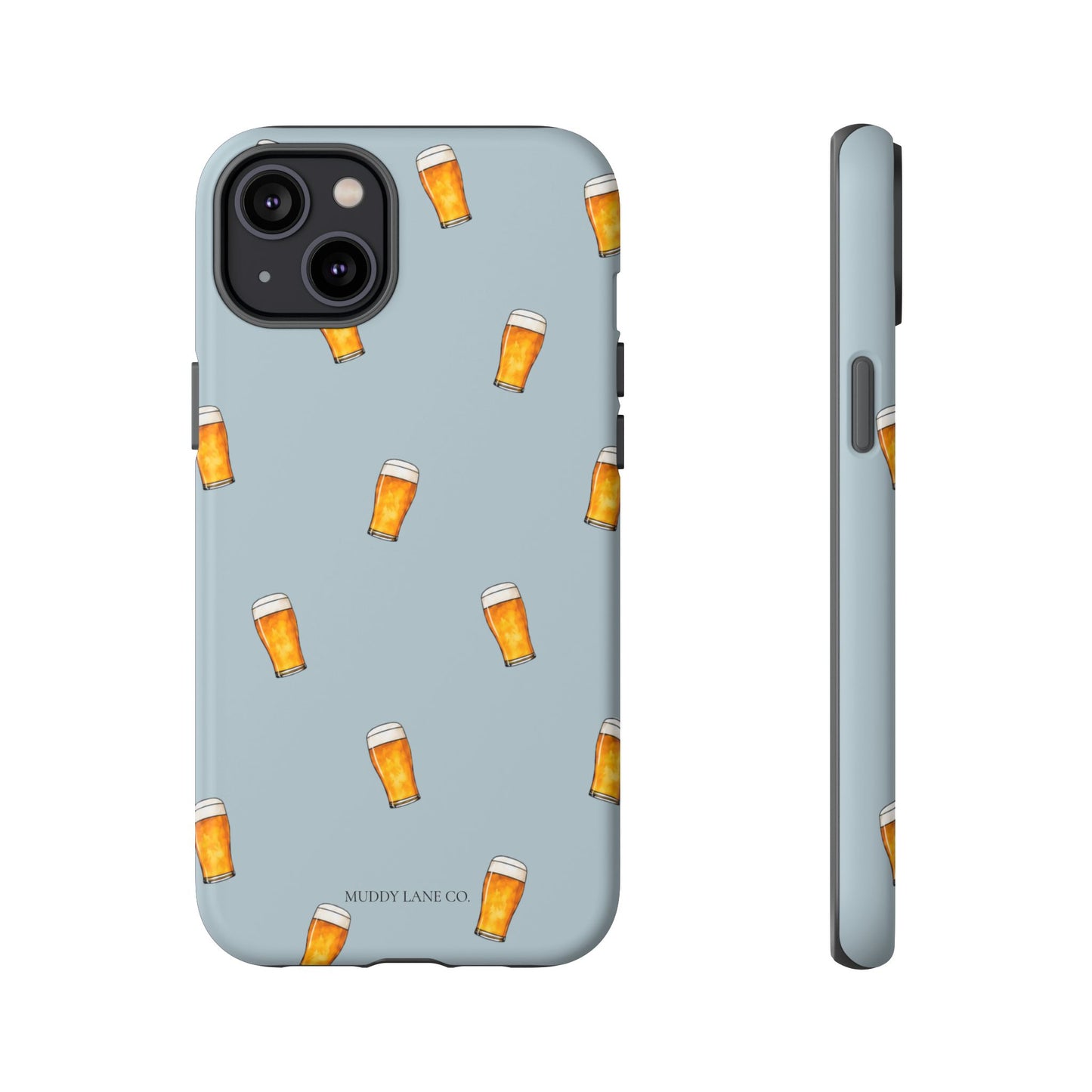 Pint Pattern Tough Phone Case in Dusty Blue Matte