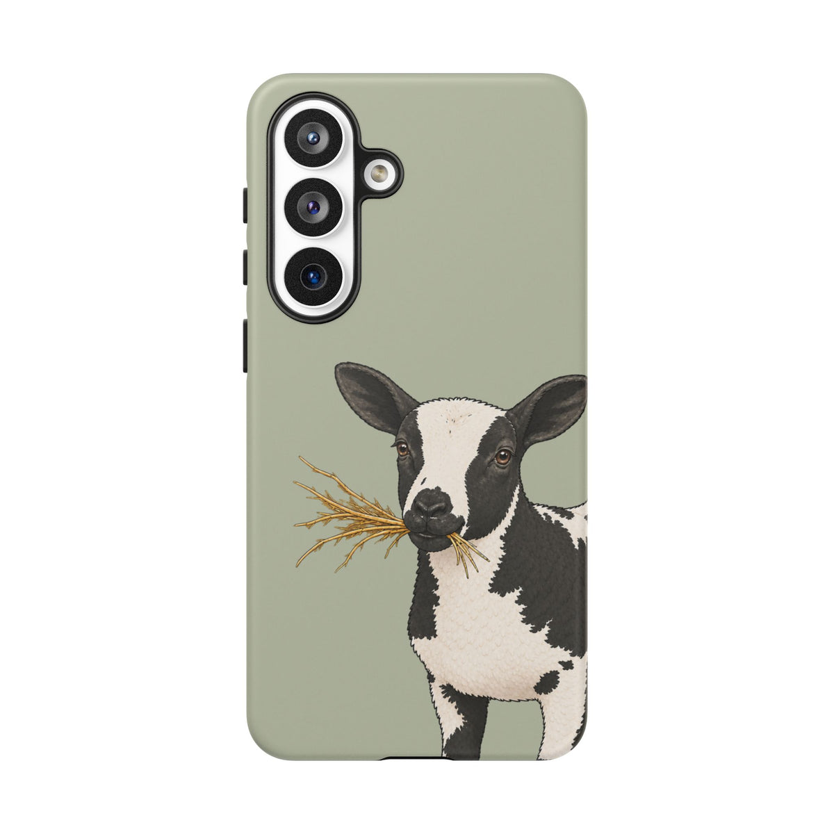 Dutch Spotted Sheep Close-Up Tough Phone Case in Light Sage Matte