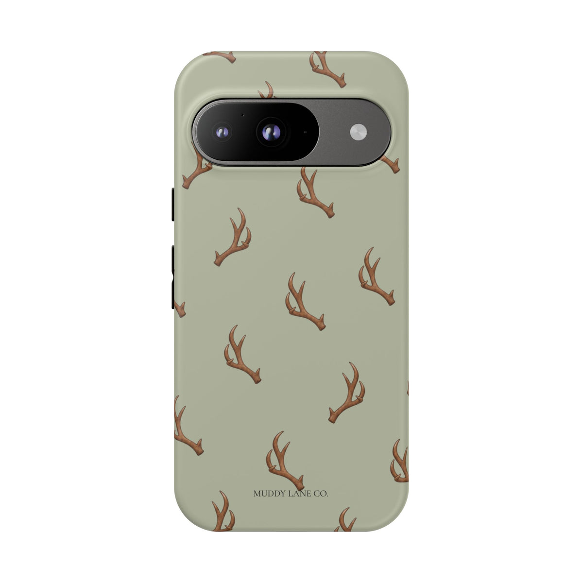Antler Pattern Tough Phone Case in Light Sage Matte