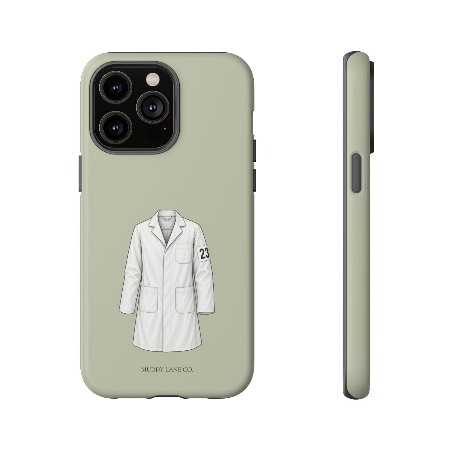 Showing Coat Tough Phone Case in Light Sage Matte