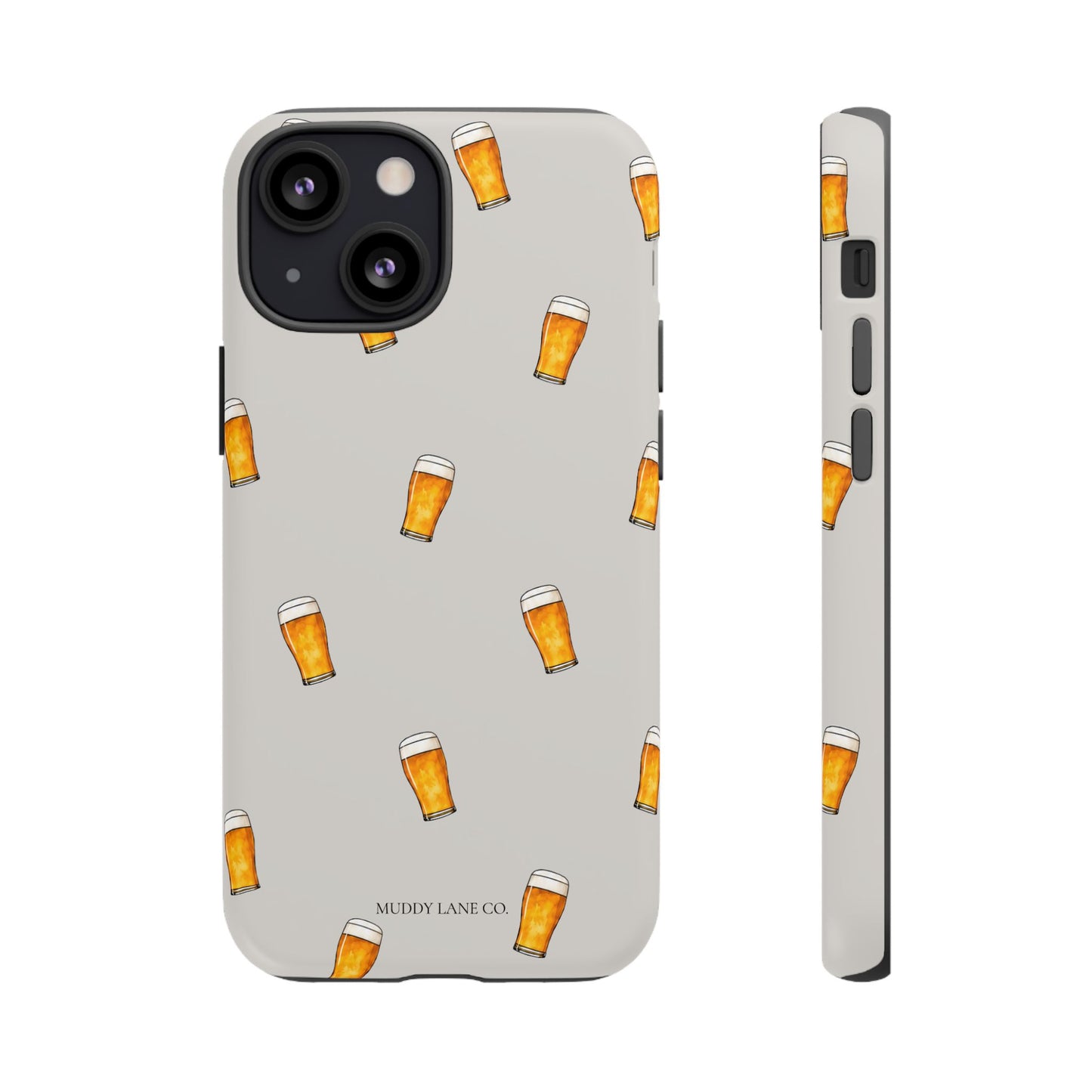 Pint Pattern Tough Phone Case in Soft Grey Matte
