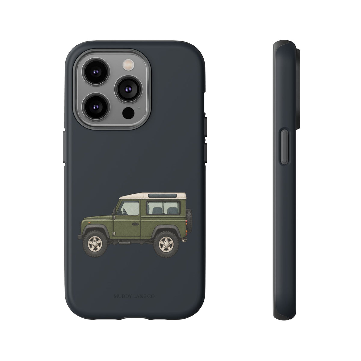 Green Classic 4x4 Tough Phone Case in Charcoal Navy Matte